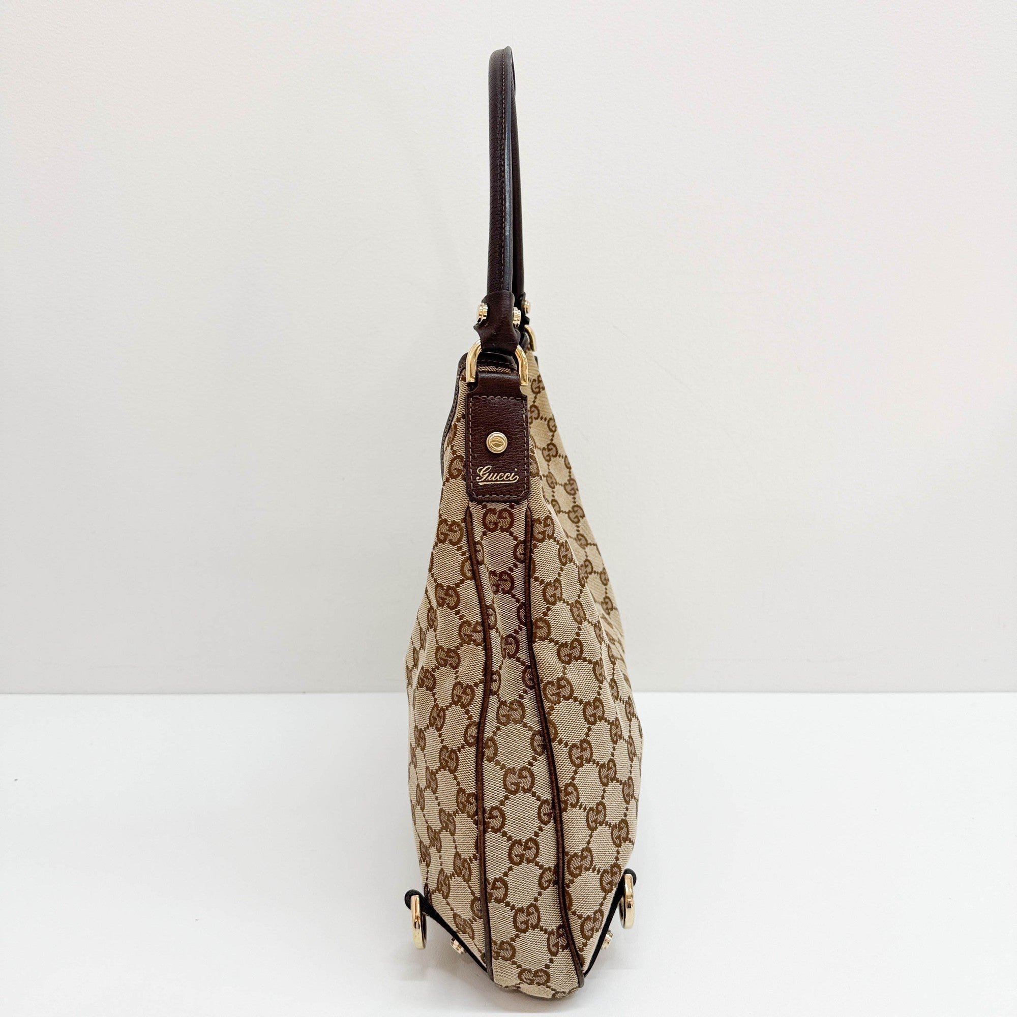 Abbey D Ring Brown GG Canvas Shoulder Bag