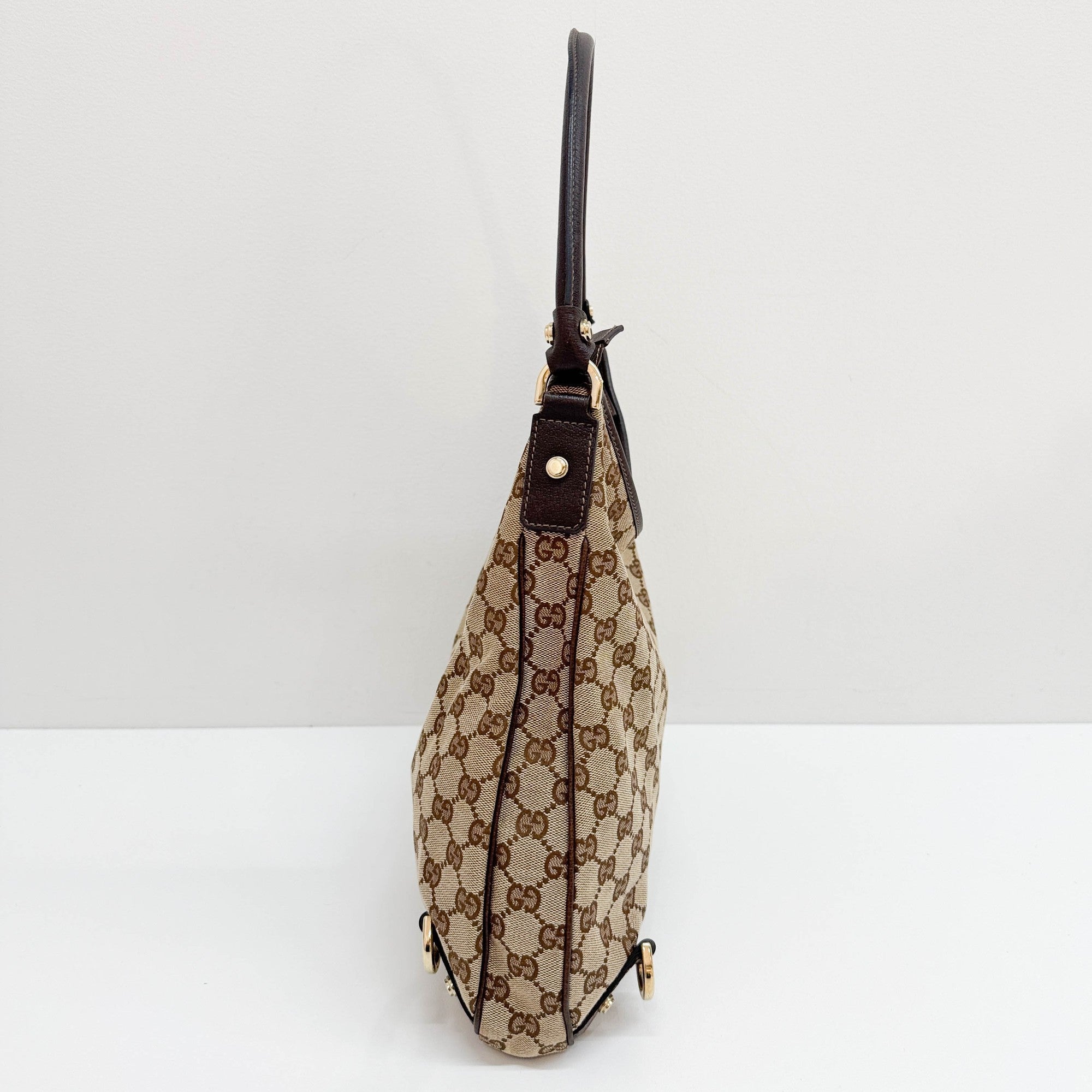 Abbey D Ring Brown GG Canvas Shoulder Bag