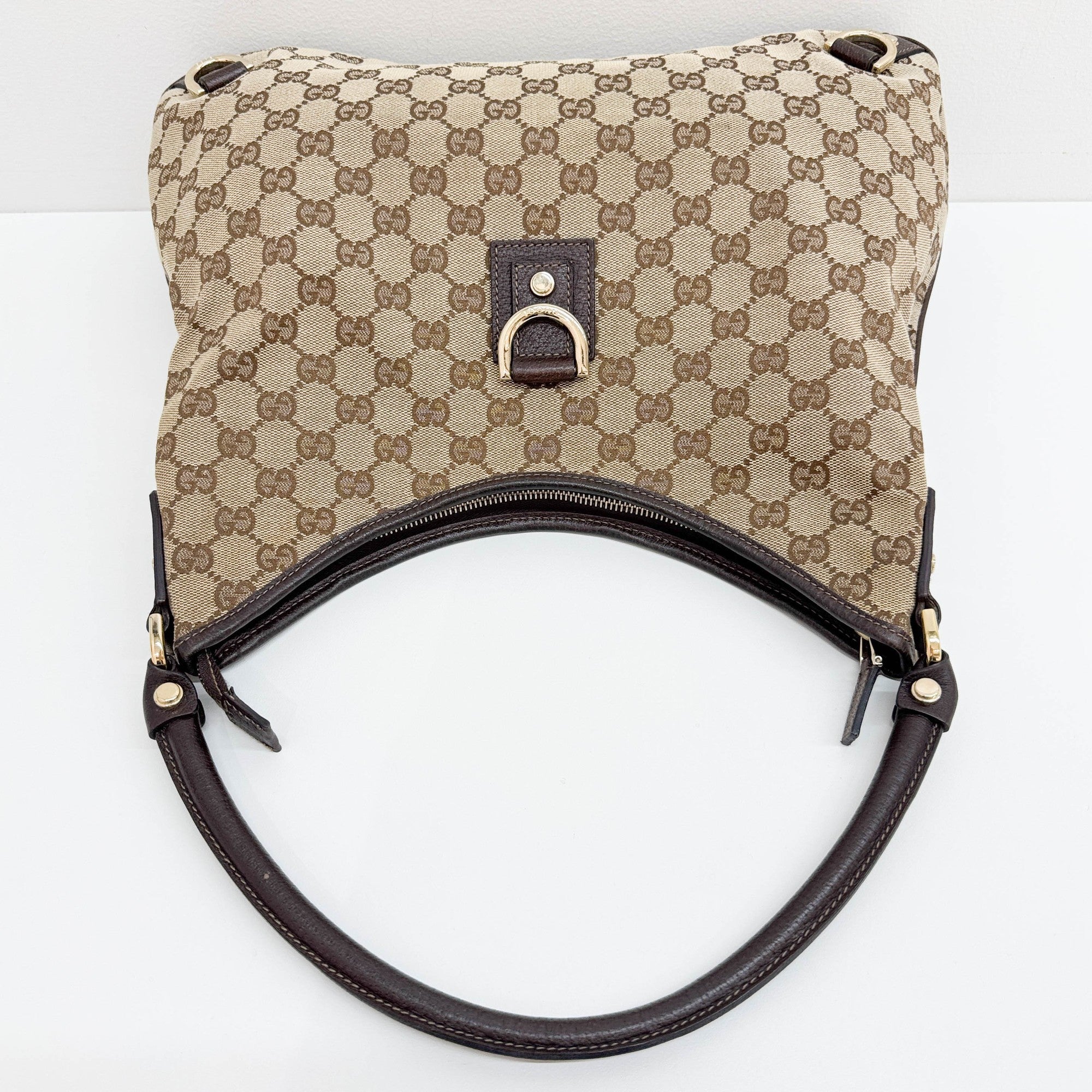 Abbey D Ring Brown GG Canvas Shoulder Bag