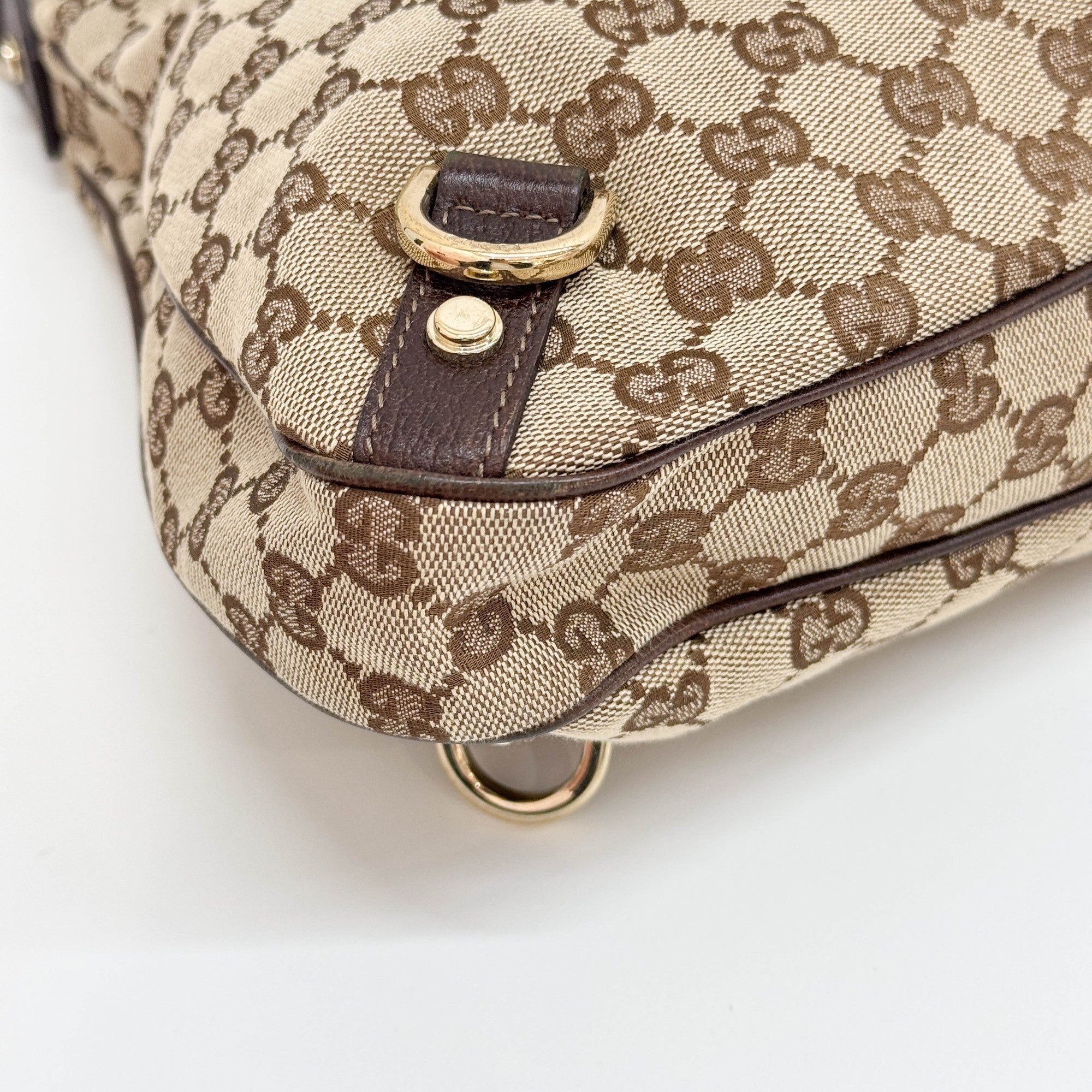 Abbey D Ring Brown GG Canvas Shoulder Bag