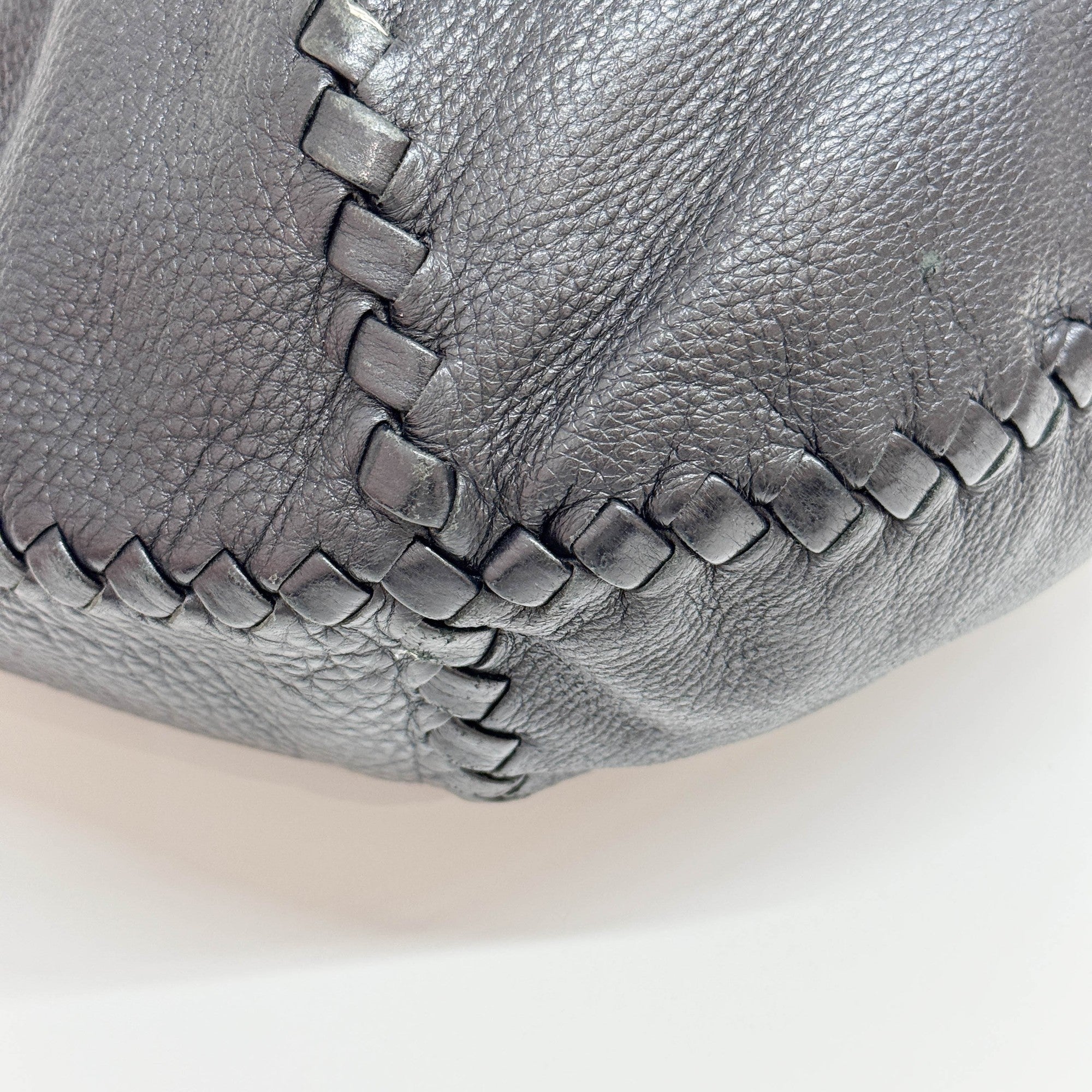 Bottega Veneta Black Leather Hobo Bag