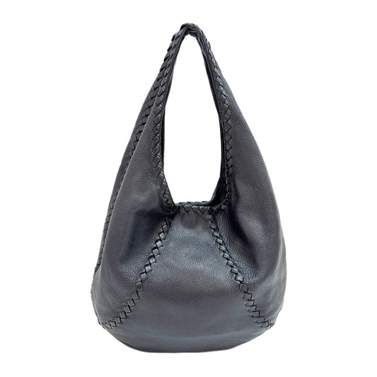 Bottega Veneta Black Leather Hobo Bag