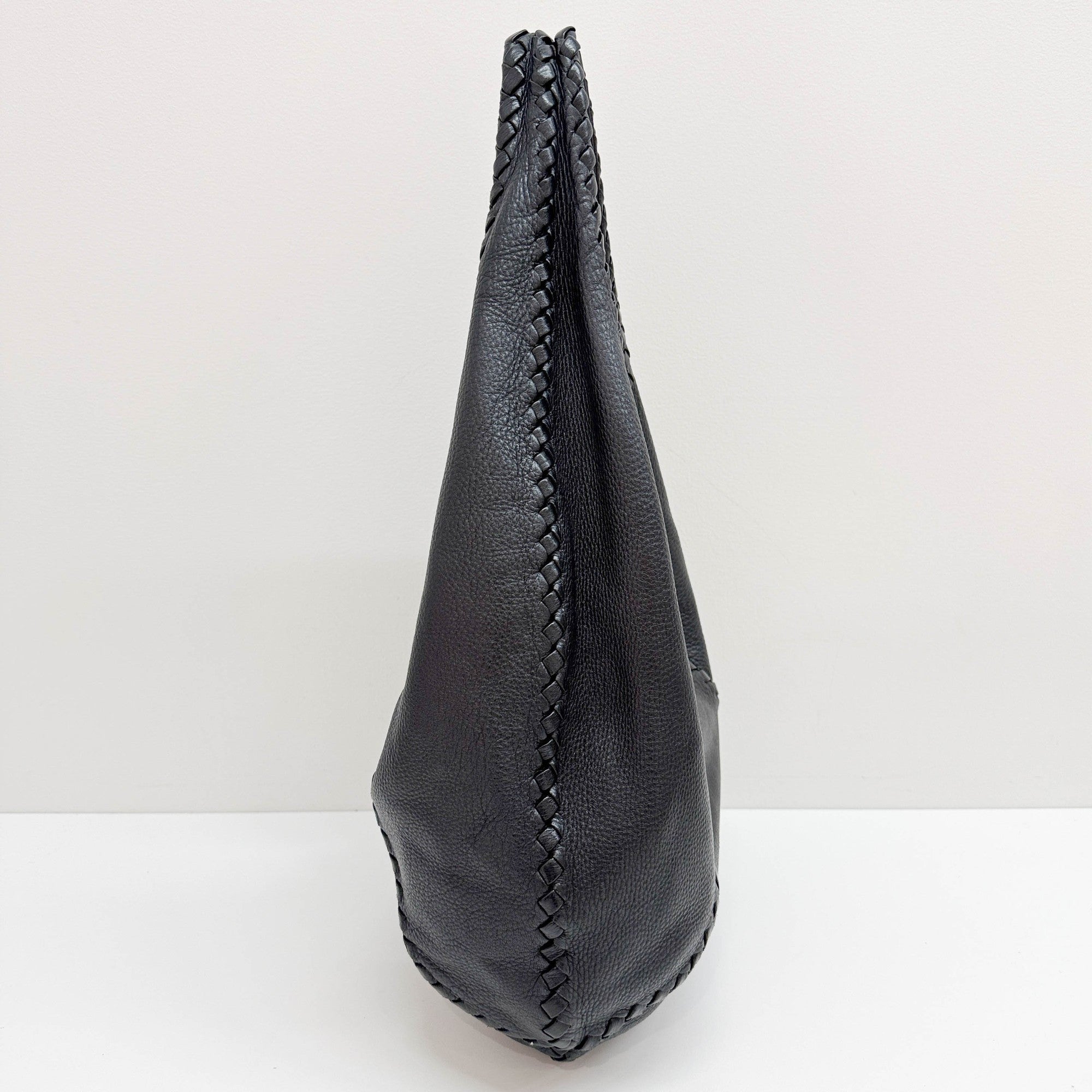 Bottega Veneta Black Leather Hobo Bag