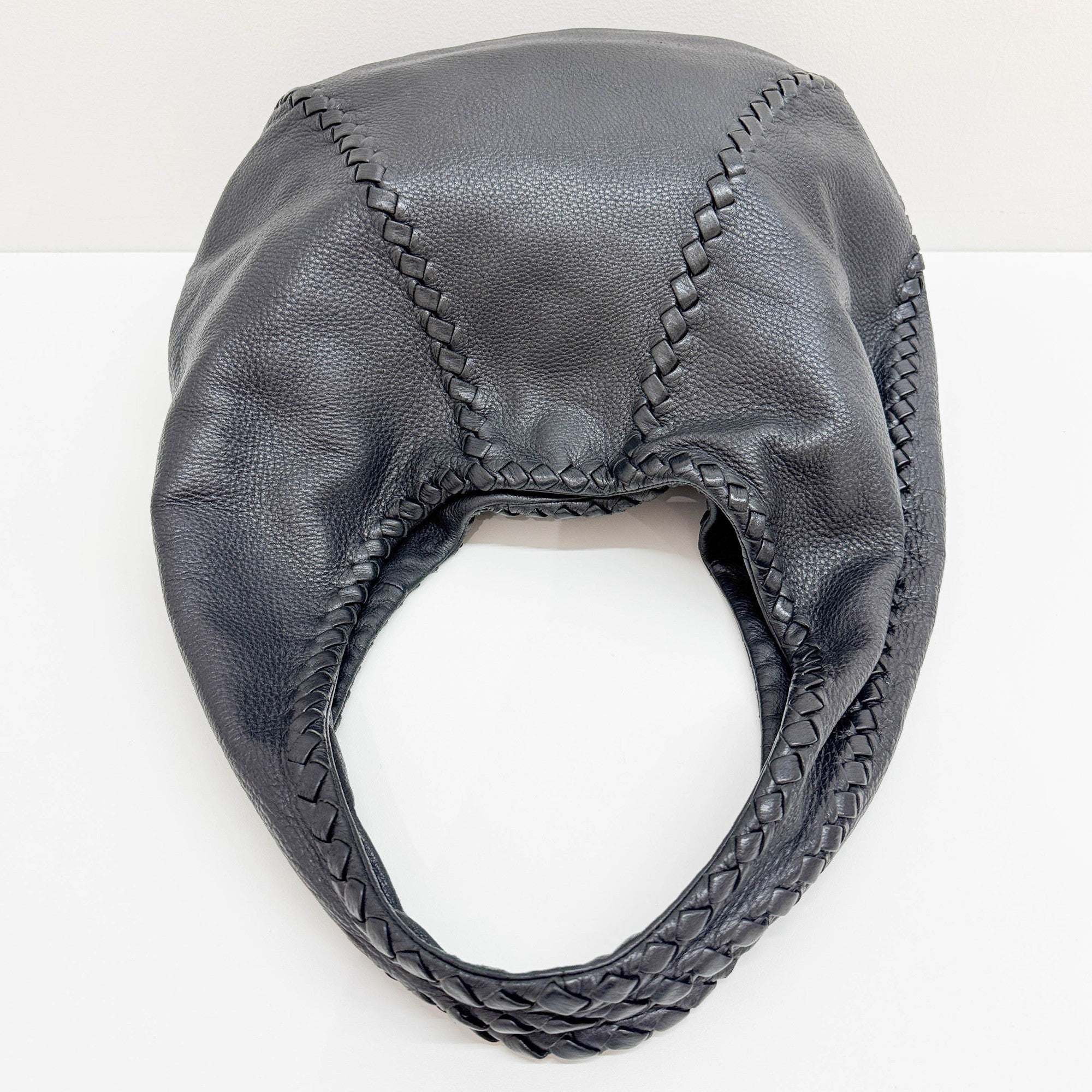 Bottega Veneta Black Leather Hobo Bag