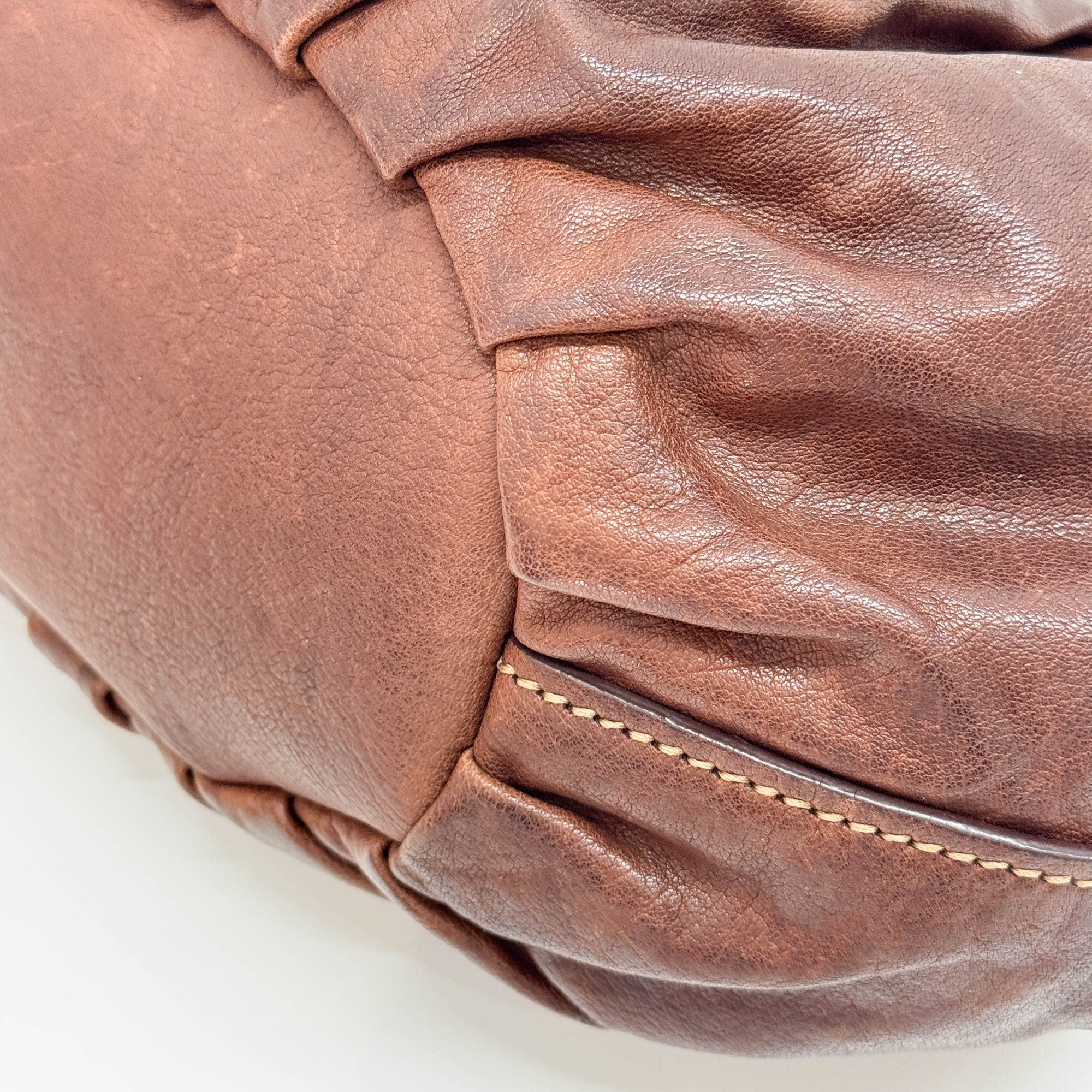 Brown Leather Tote Shoulder Bag