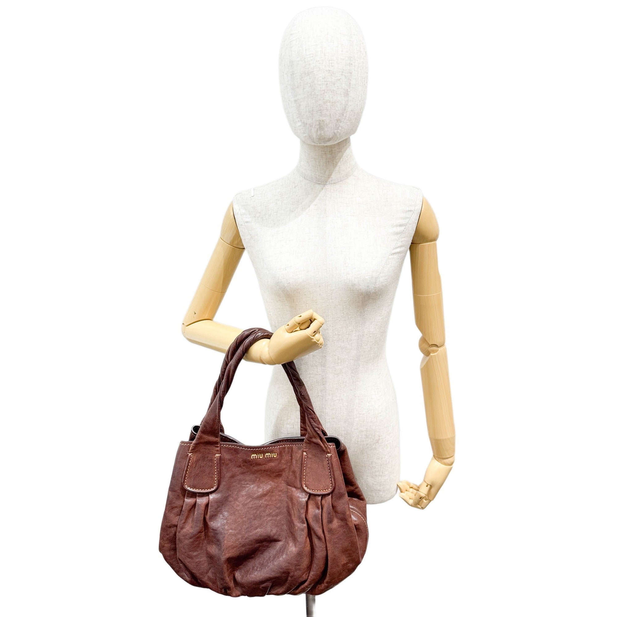 Brown Leather Tote Shoulder Bag