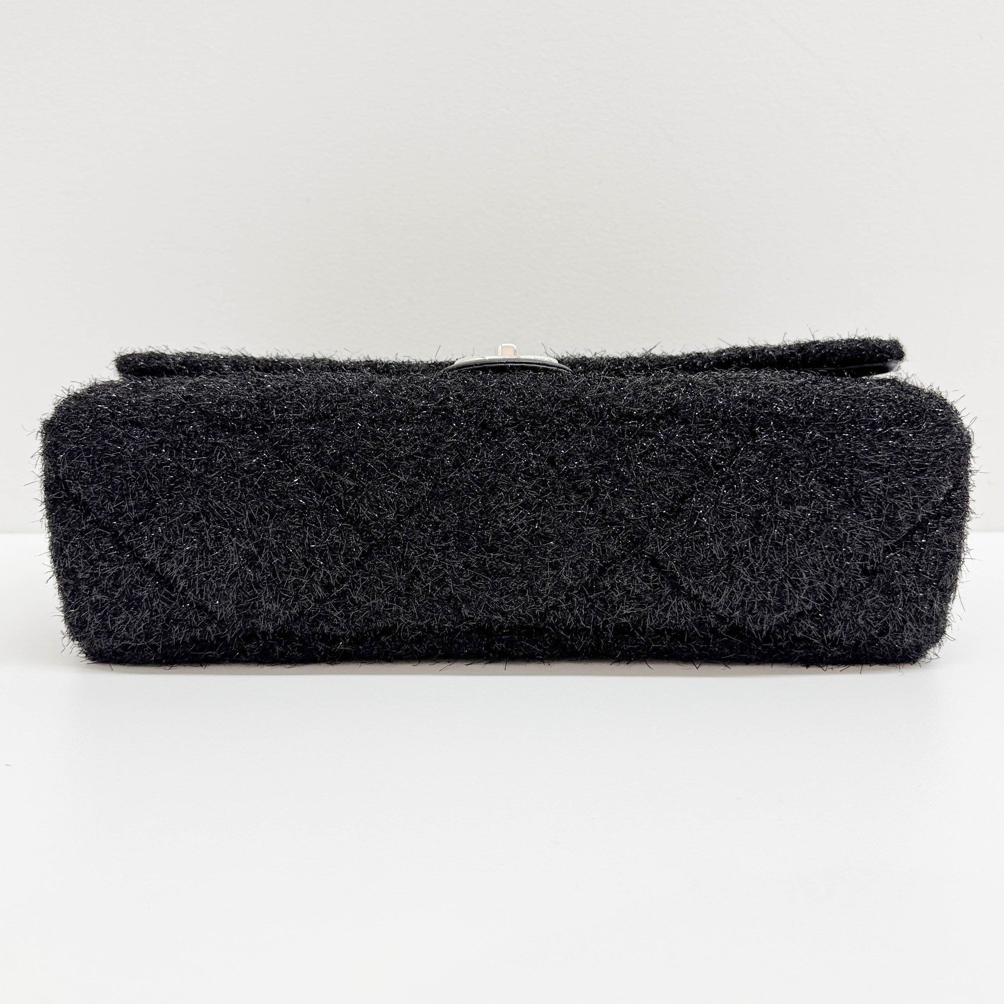 Charcoal Grey Classic Flap Sparkle Shoulder Bag