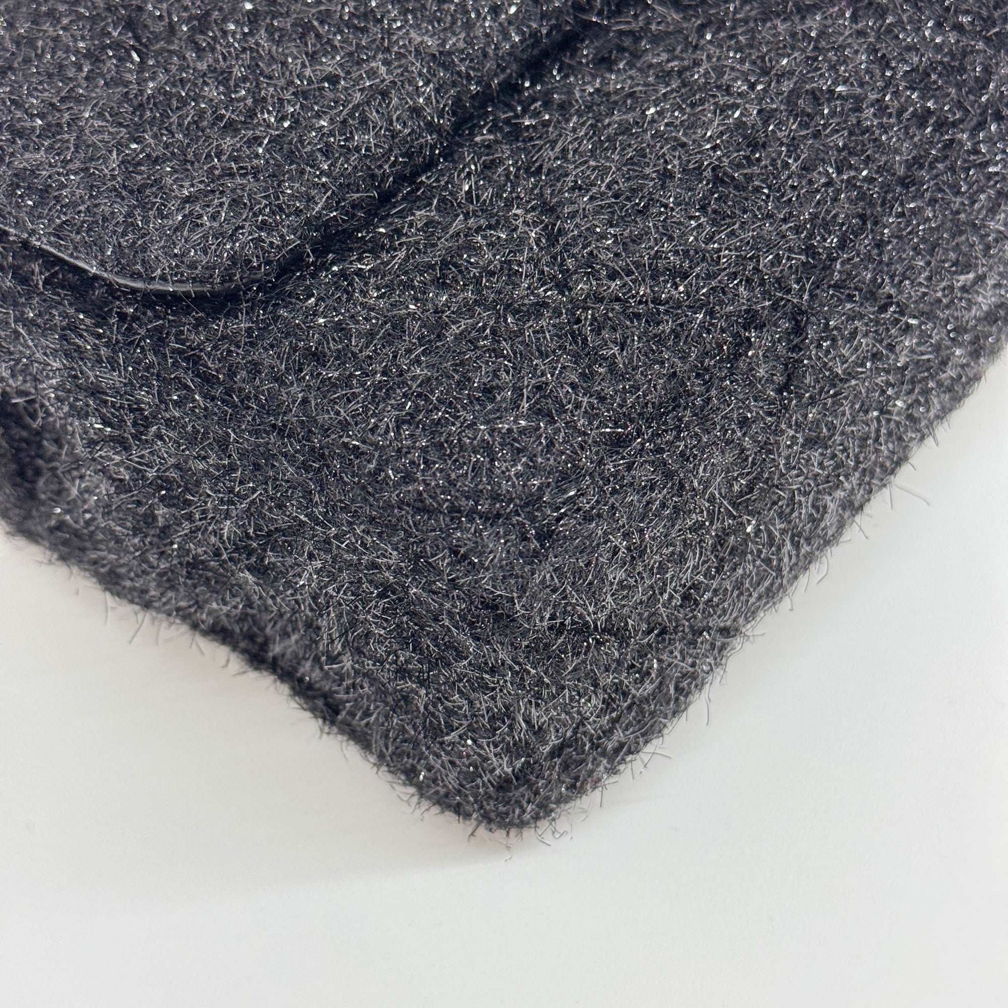 Charcoal Grey Classic Flap Sparkle Shoulder Bag