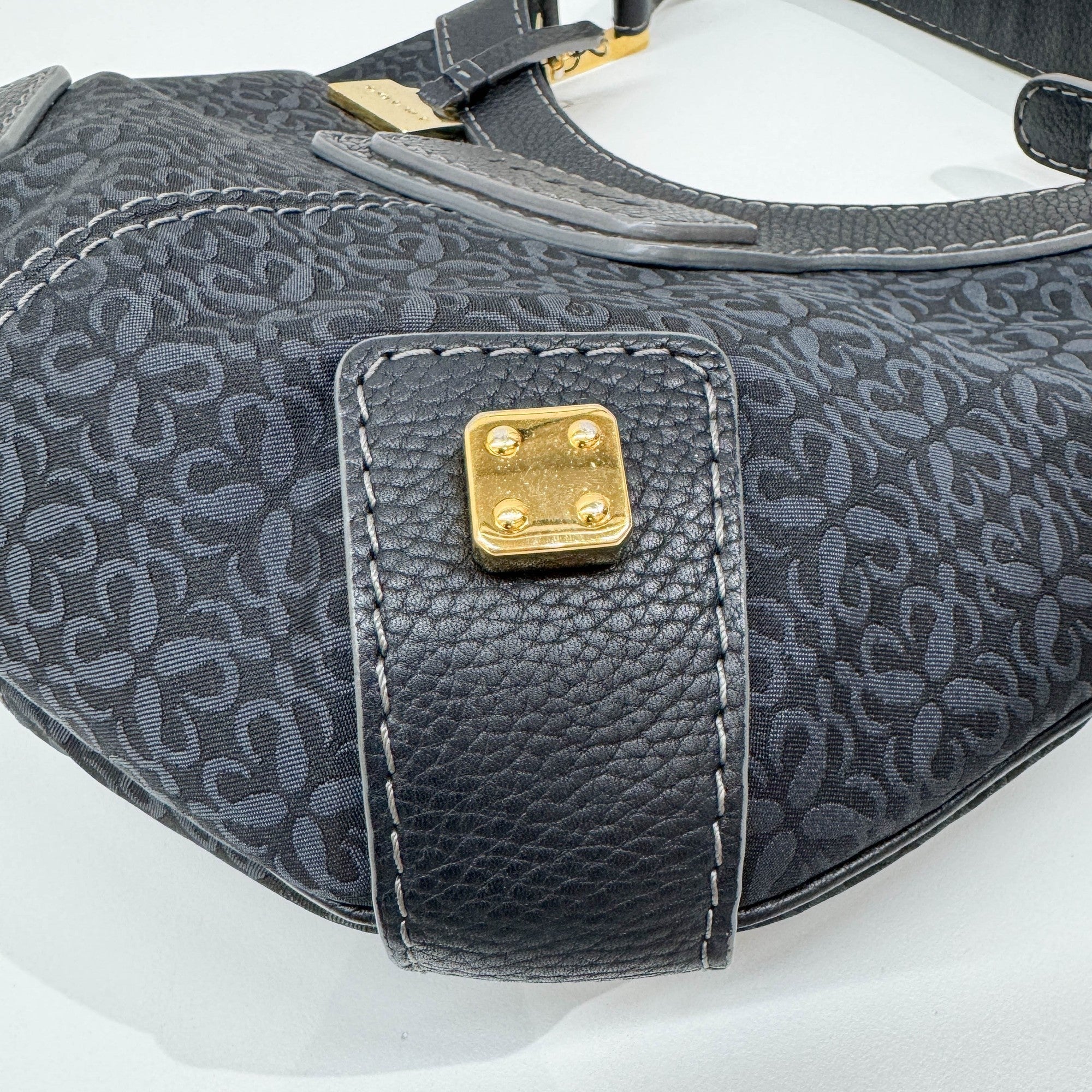 Anagram Canvas Deep Blue New Road Hobo Bag