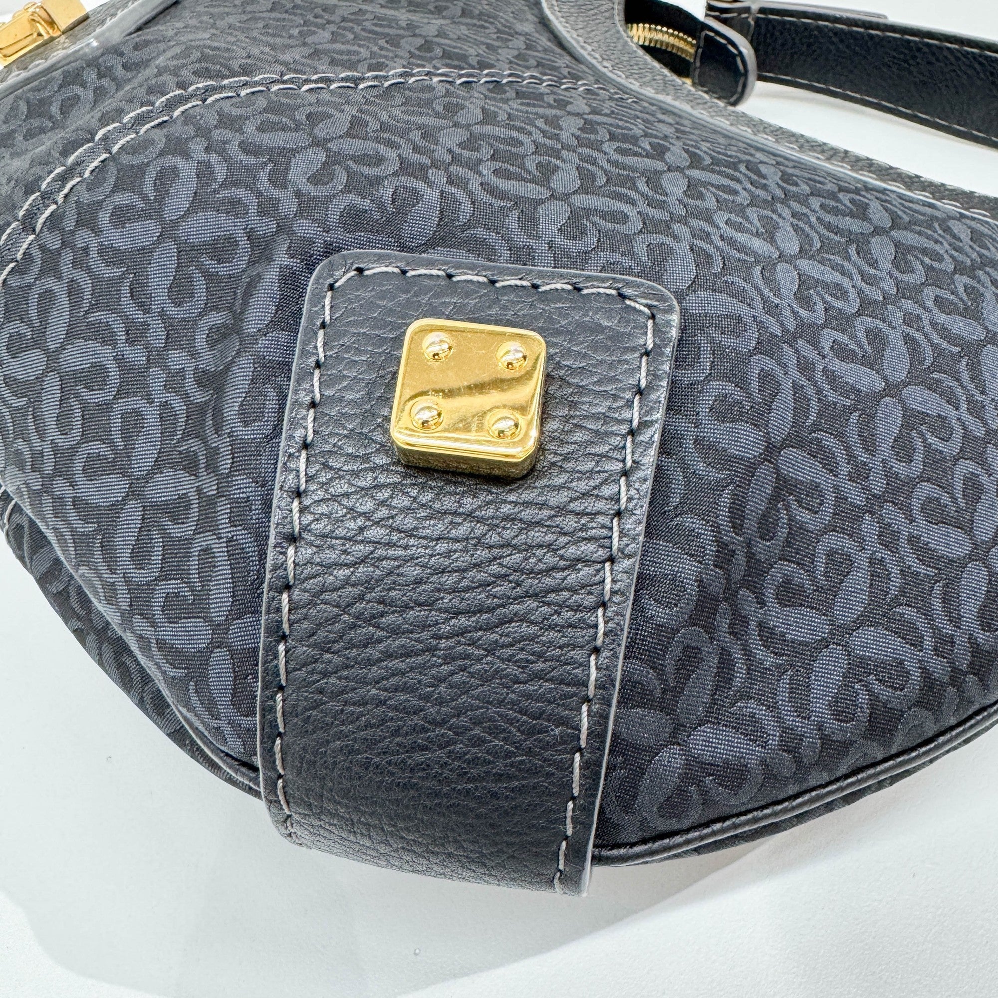 Anagram Canvas Deep Blue New Road Hobo Bag