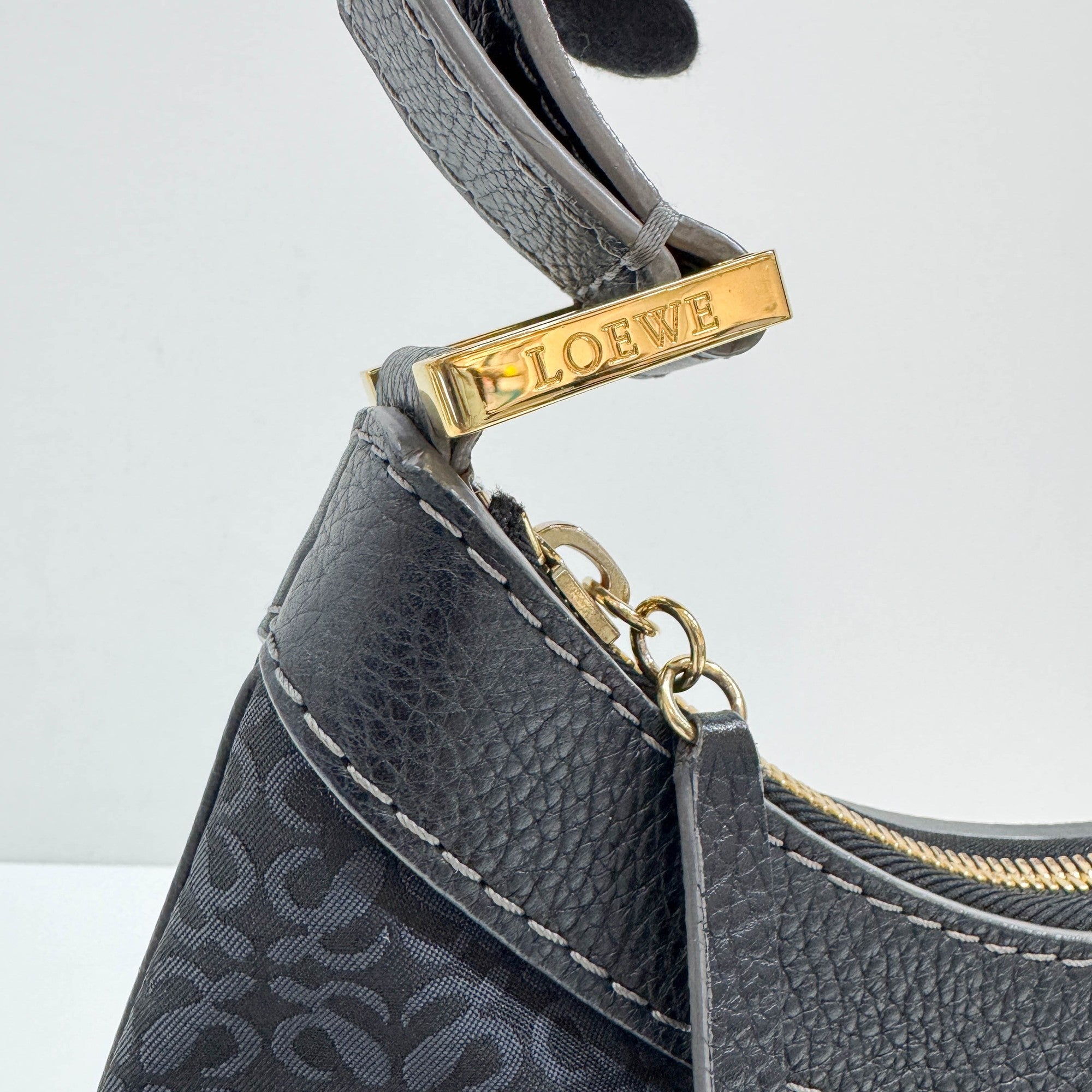 Anagram Canvas Deep Blue New Road Hobo Bag