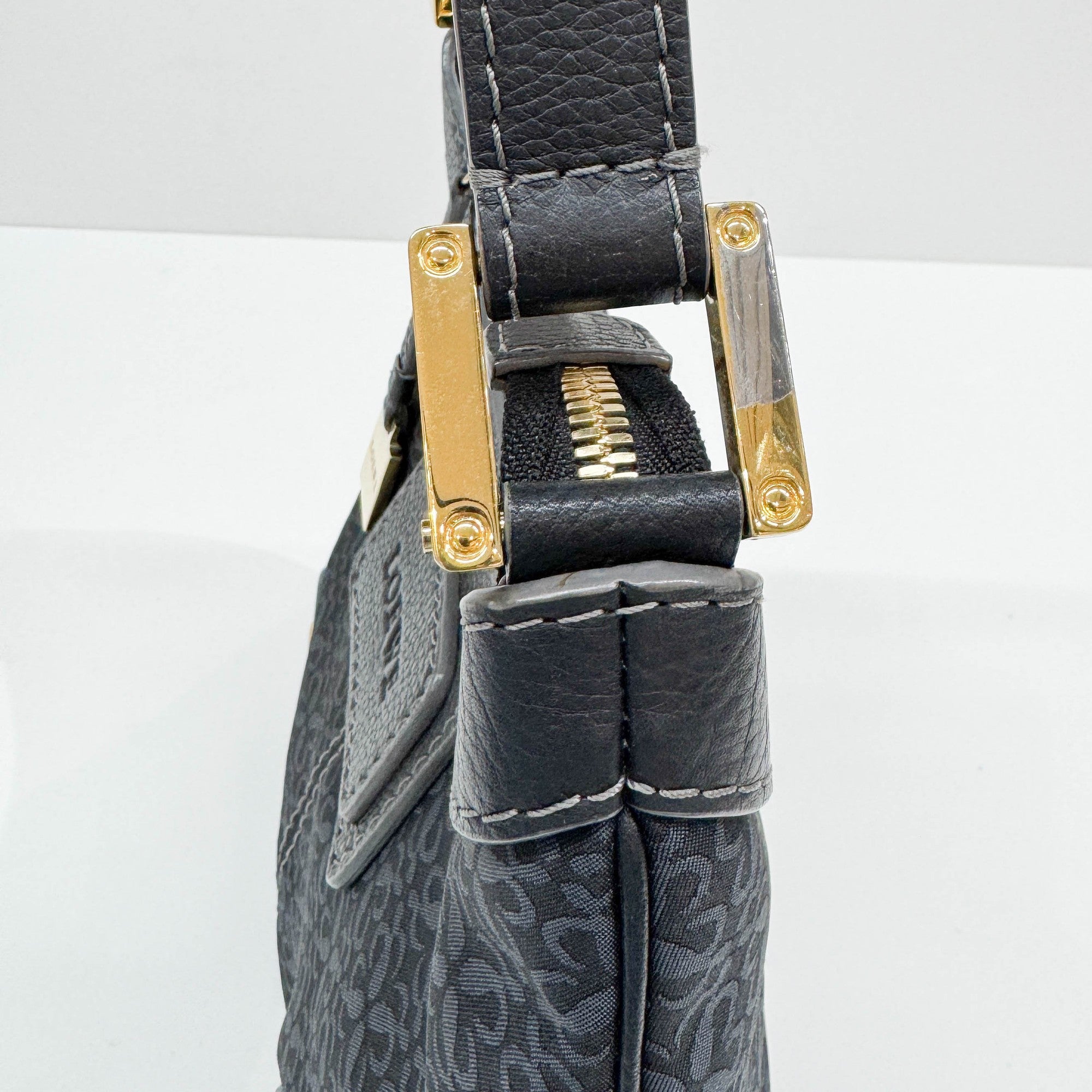 Anagram Canvas Deep Blue New Road Hobo Bag