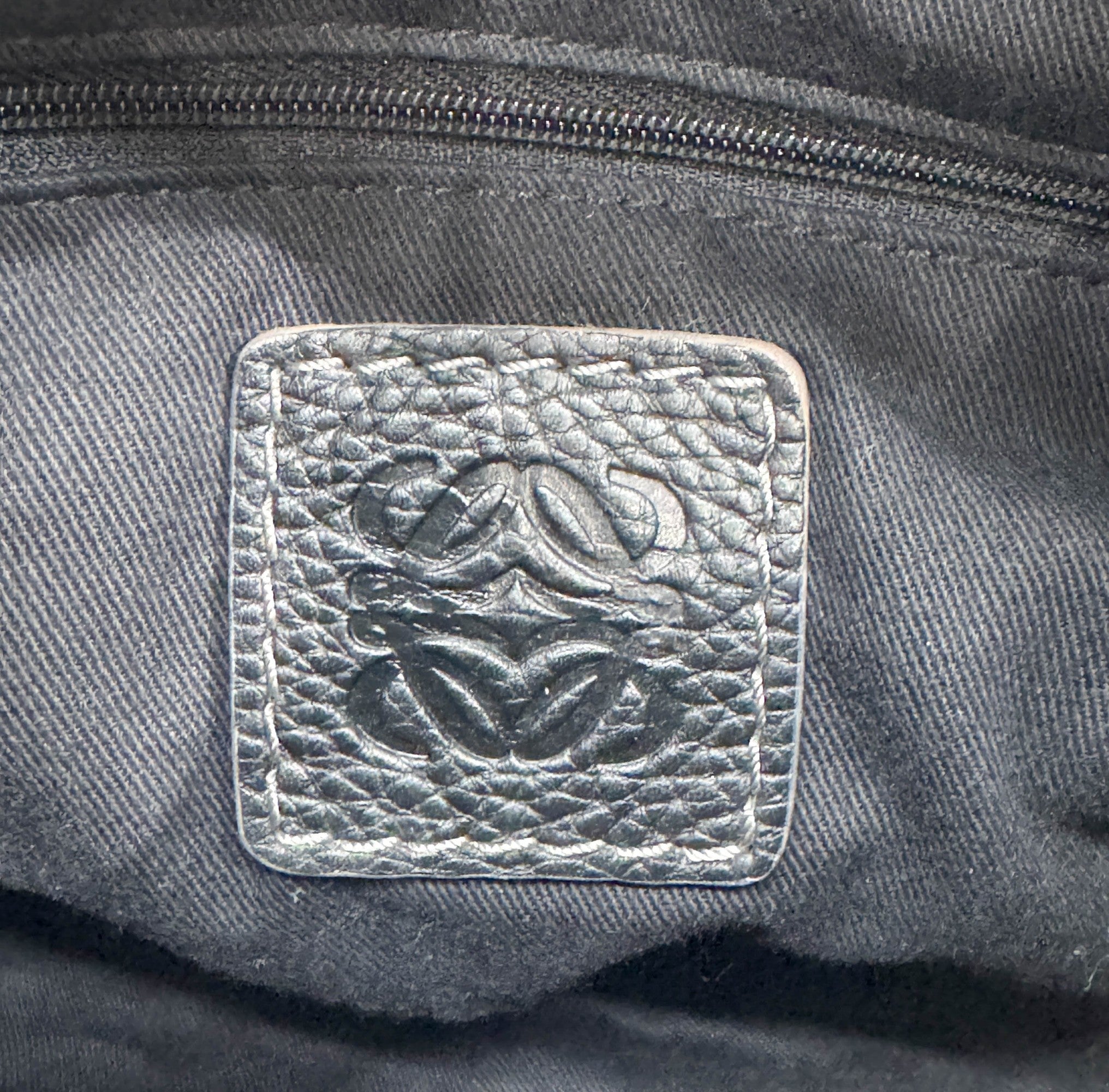 Anagram Canvas Deep Blue New Road Hobo Bag