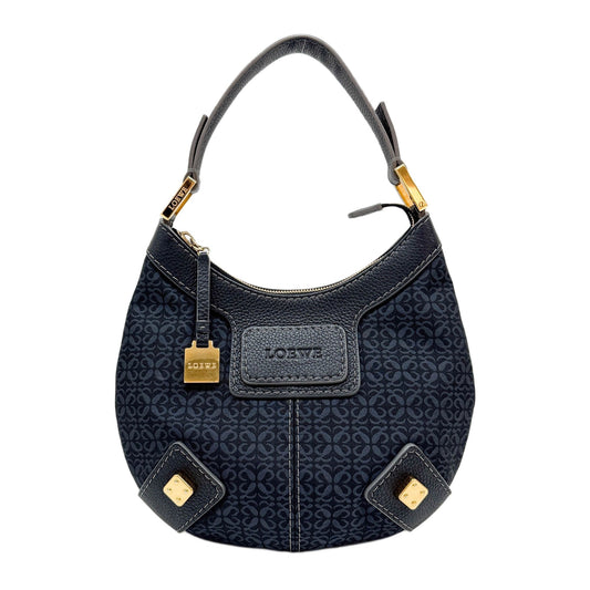 Anagram Canvas Deep Blue New Road Hobo Bag
