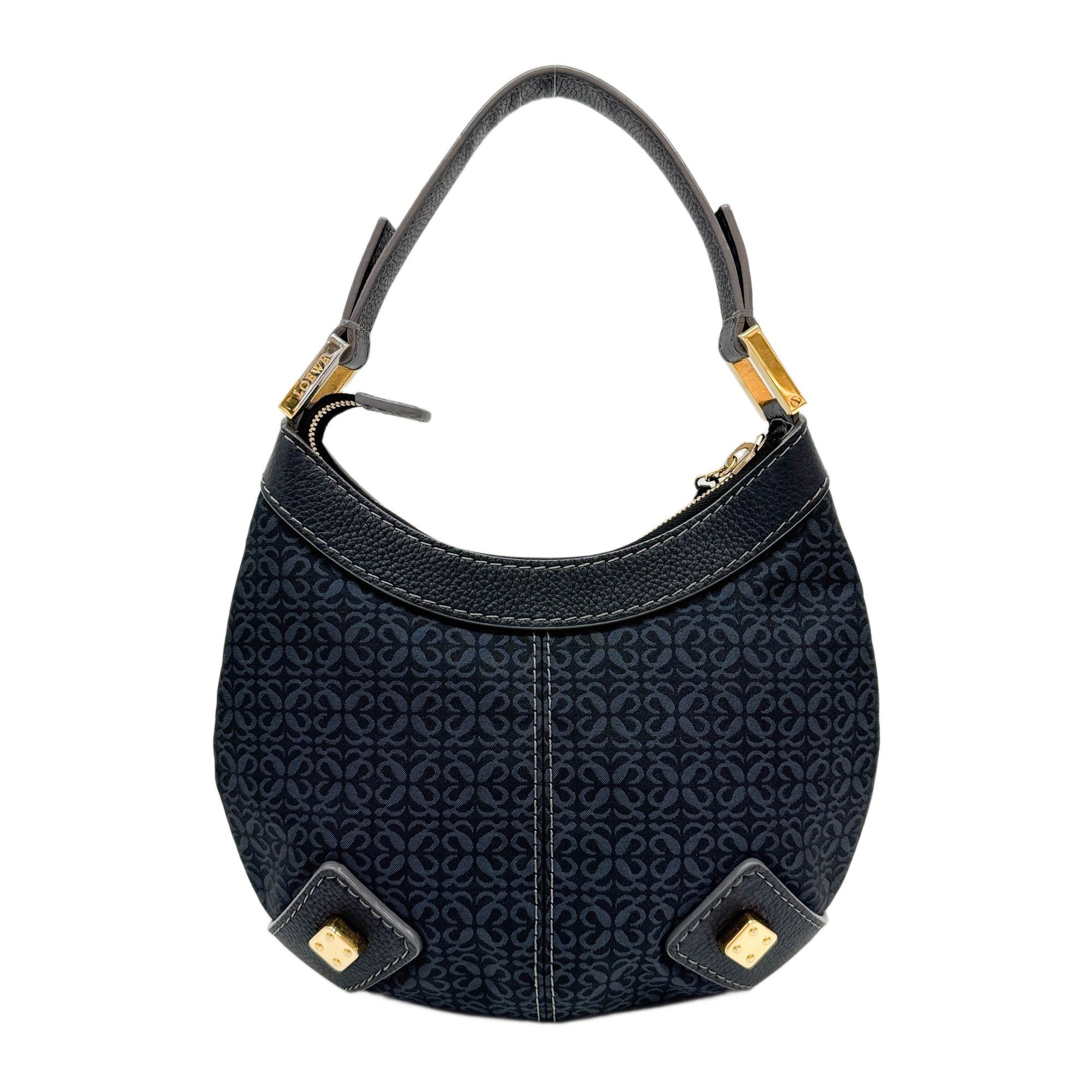 Anagram Canvas Deep Blue New Road Hobo Bag