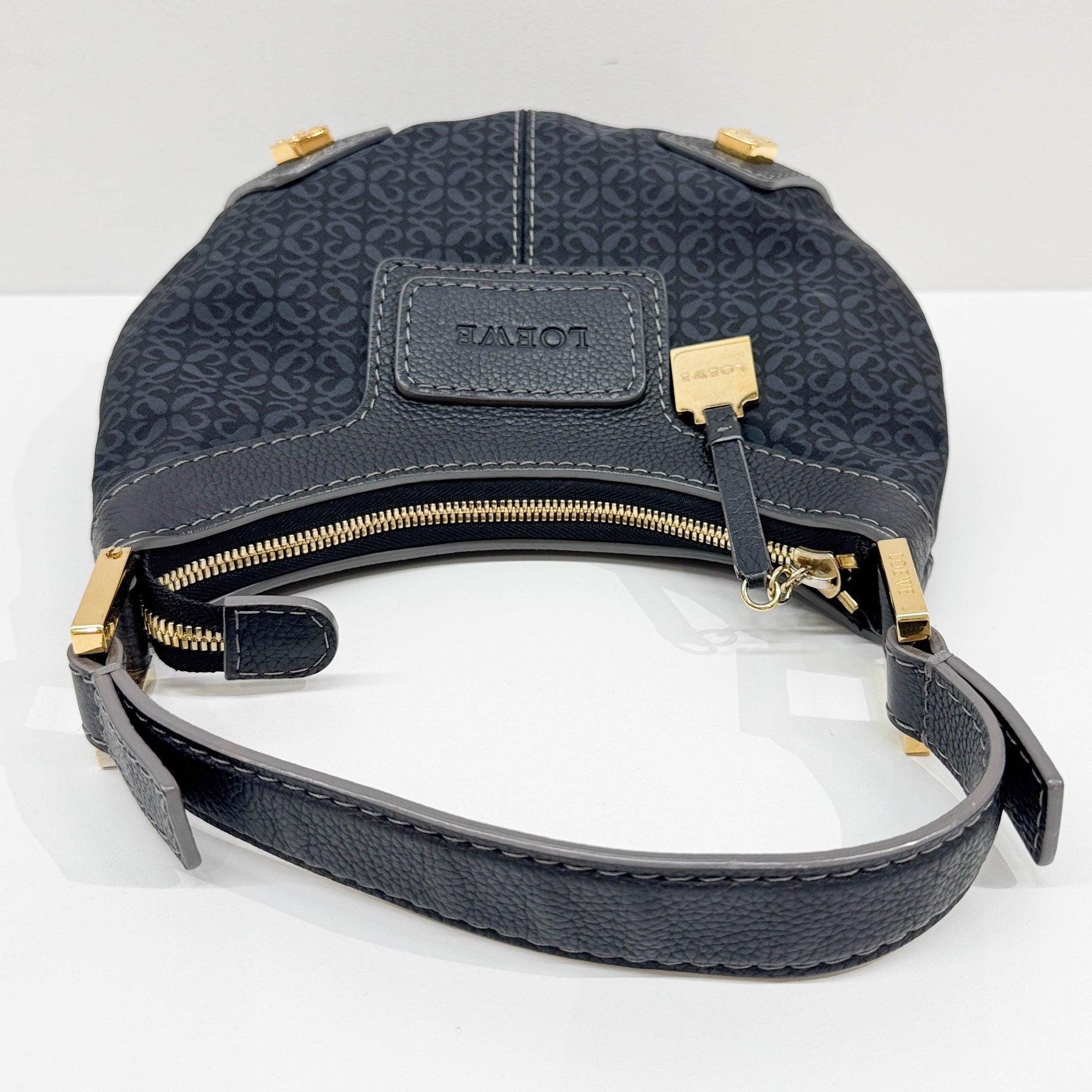 Anagram Canvas Deep Blue New Road Hobo Bag