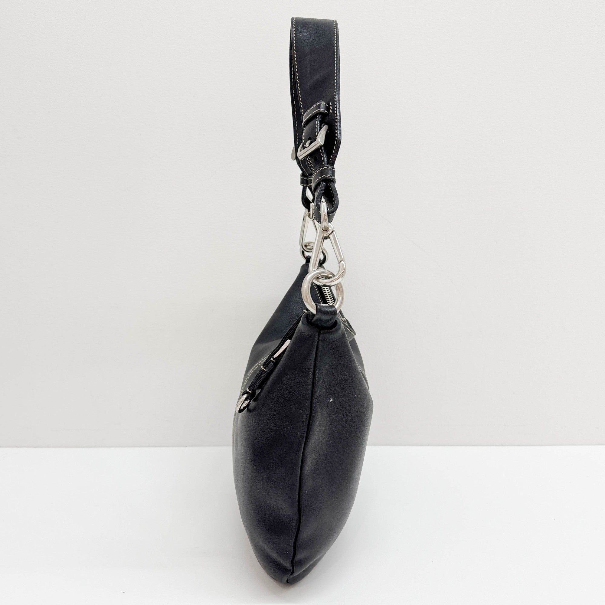 Black Leather Shoulder Bag