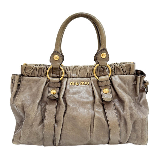 Vitello Dark Khaki Leather Hand Bag