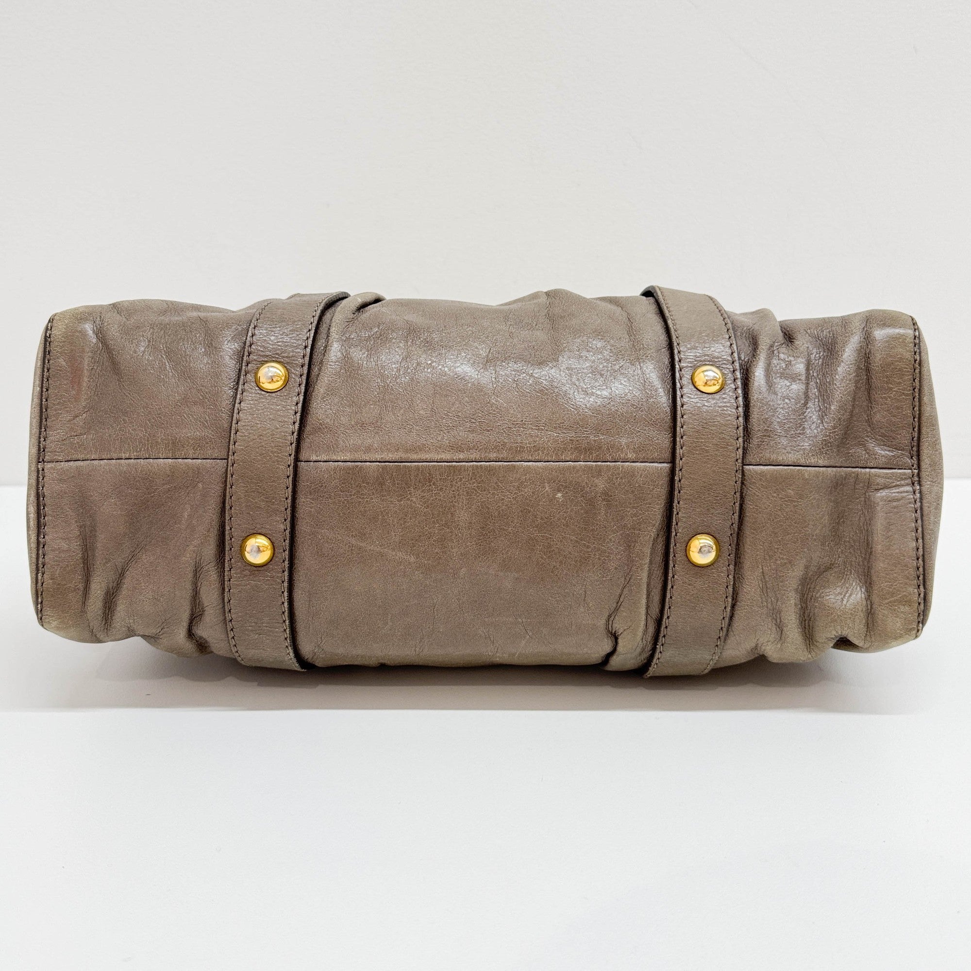 Vitello Dark Khaki Leather Hand Bag