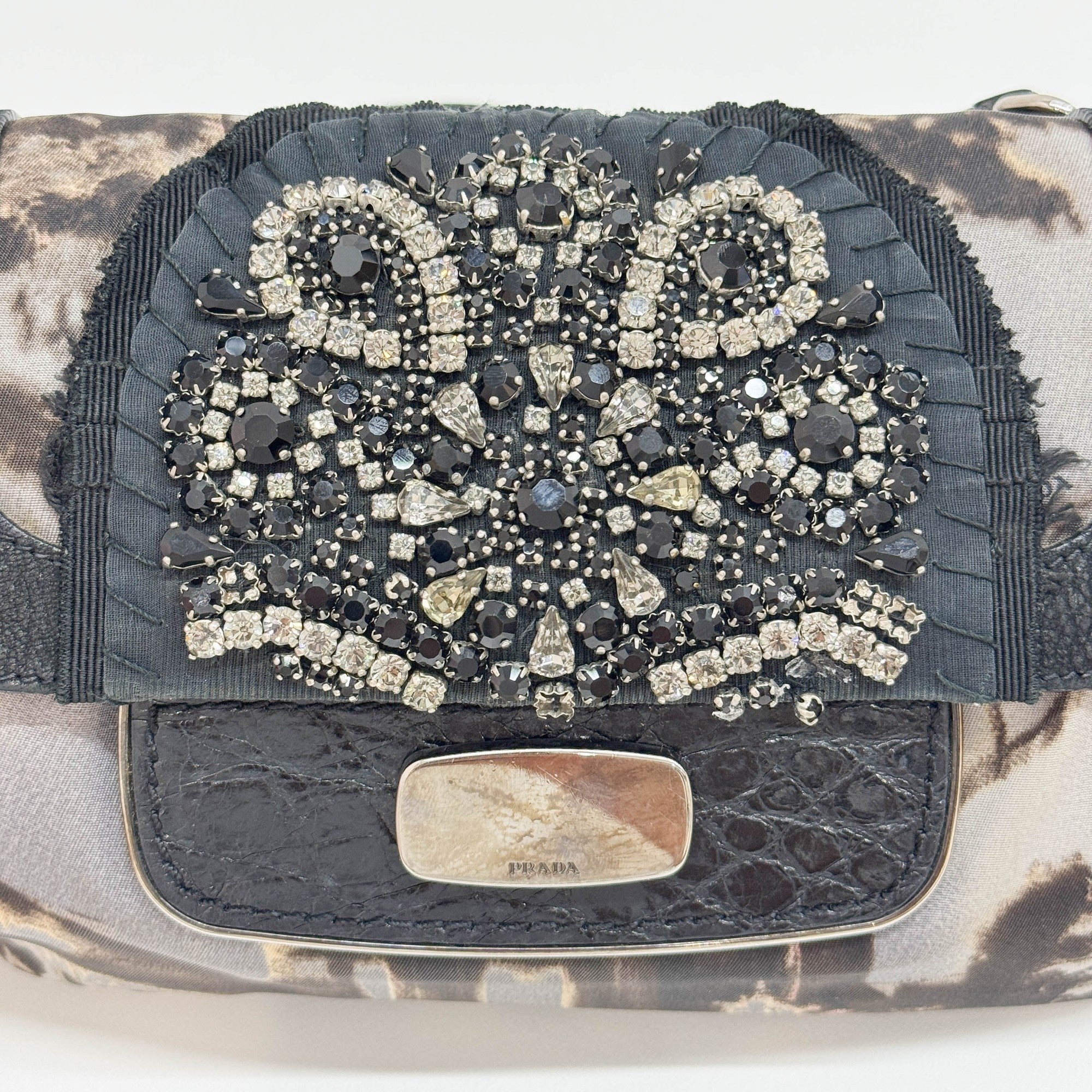 Antic Skipper Brown & Gray Tree Print Nylon Shoulder Bag