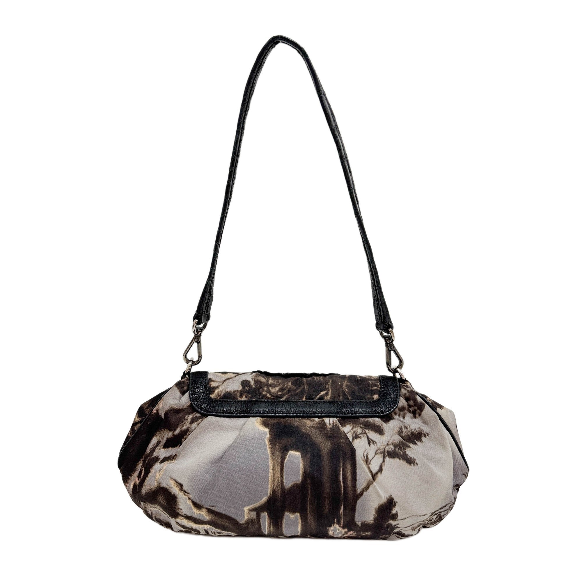 Antic Skipper Brown & Gray Tree Print Nylon Shoulder Bag