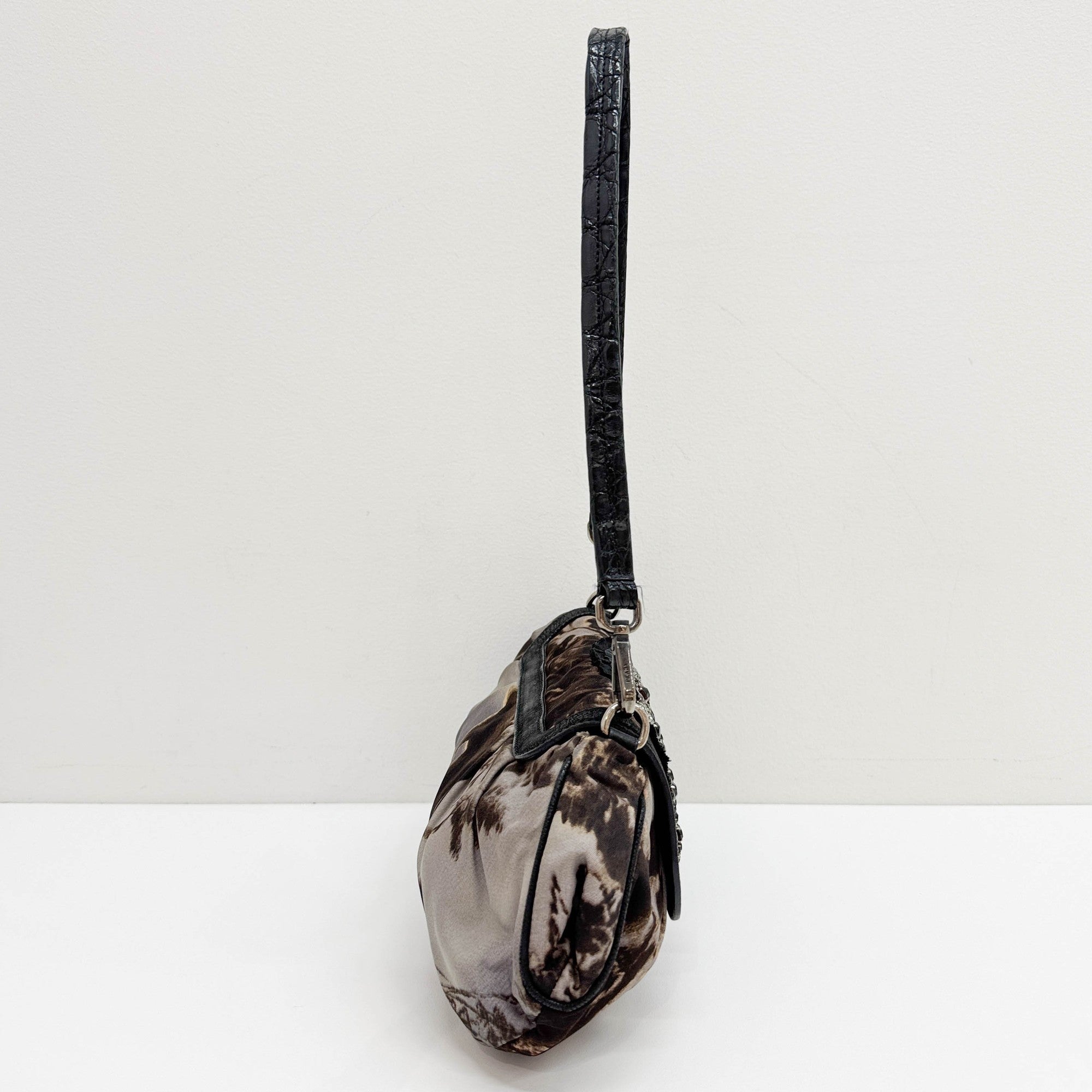 Antic Skipper Brown & Gray Tree Print Nylon Shoulder Bag