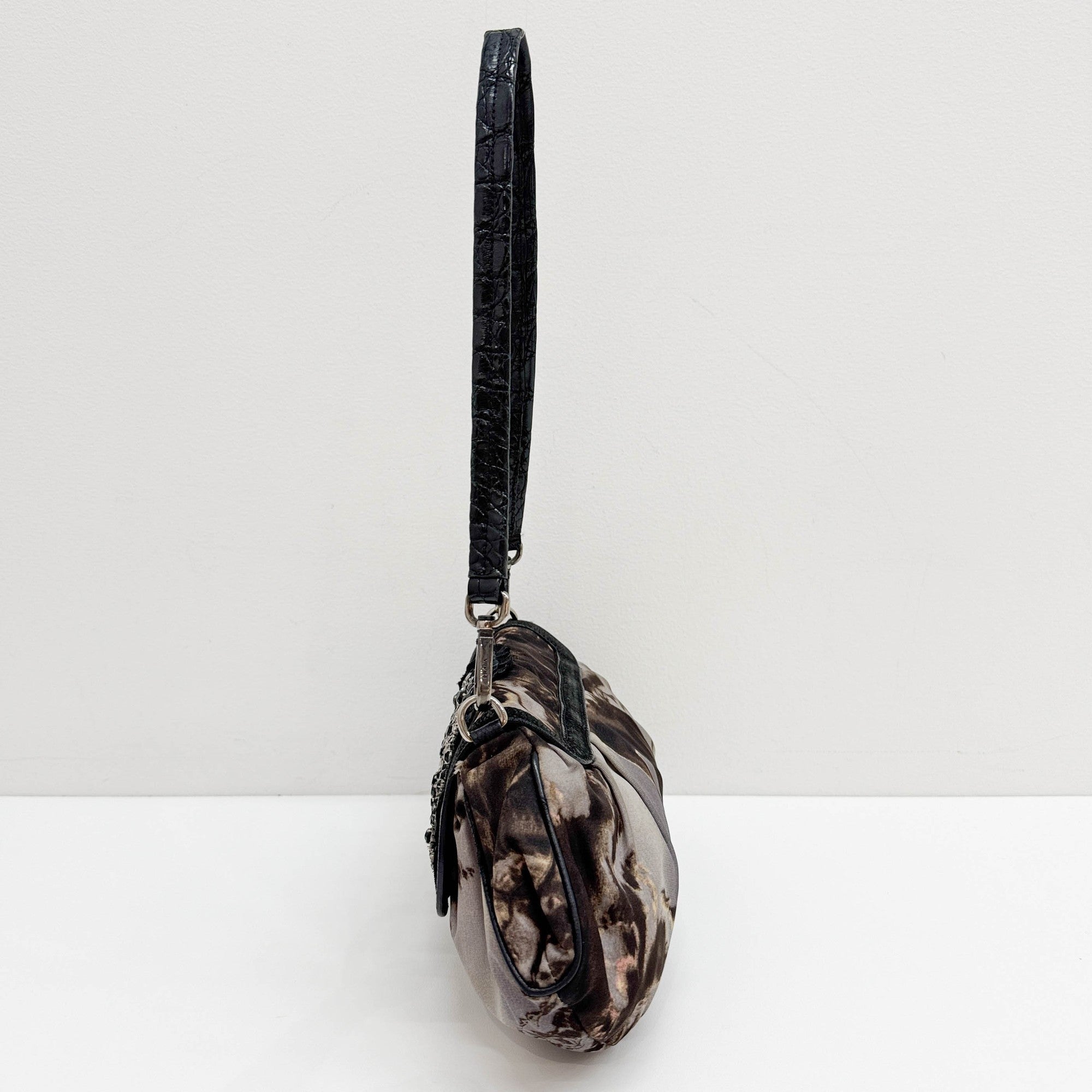 Antic Skipper Brown & Gray Tree Print Nylon Shoulder Bag