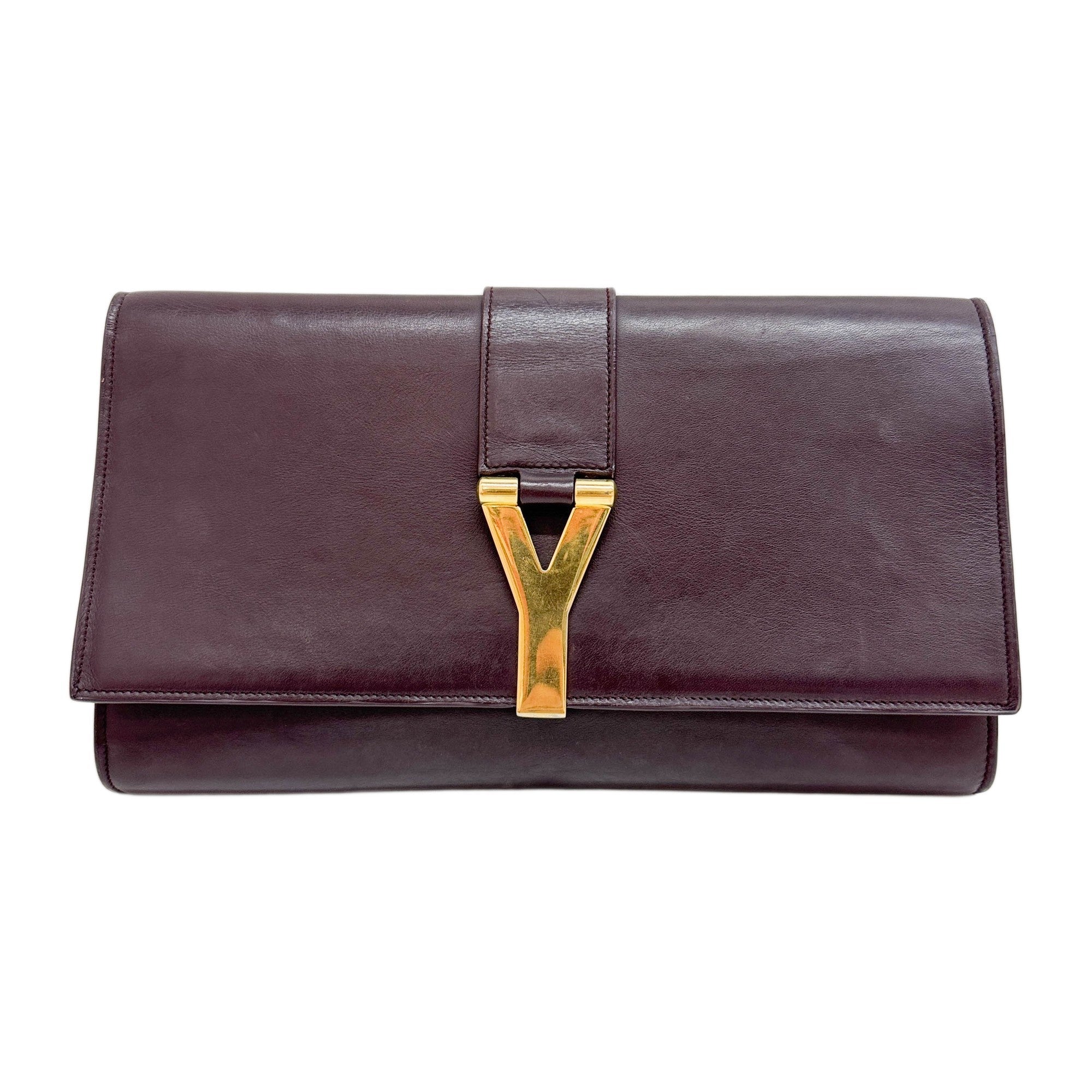 Ligne Y Rosewood Leather Clutch Bag