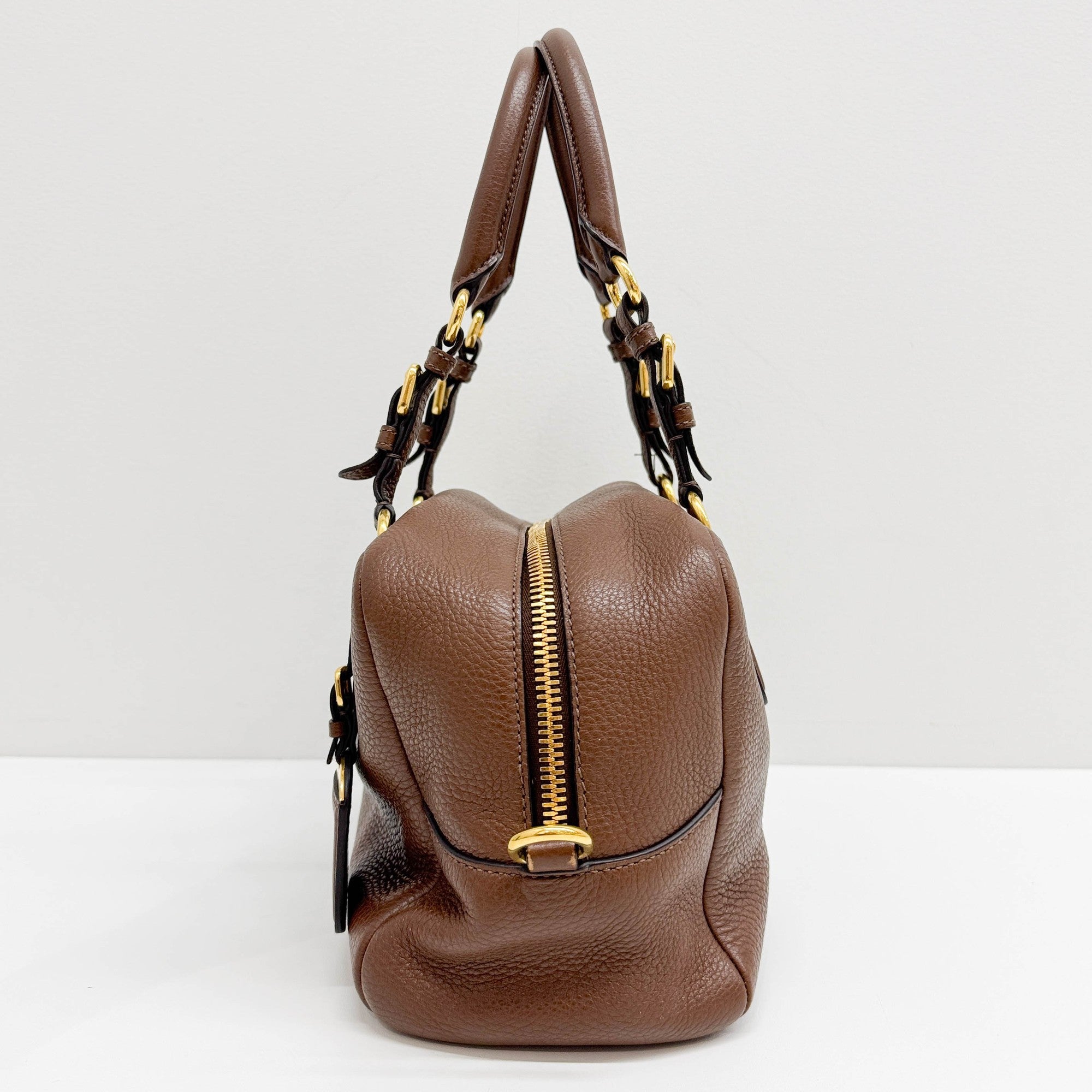 Bauletto Brown Leather Shoulder Bag