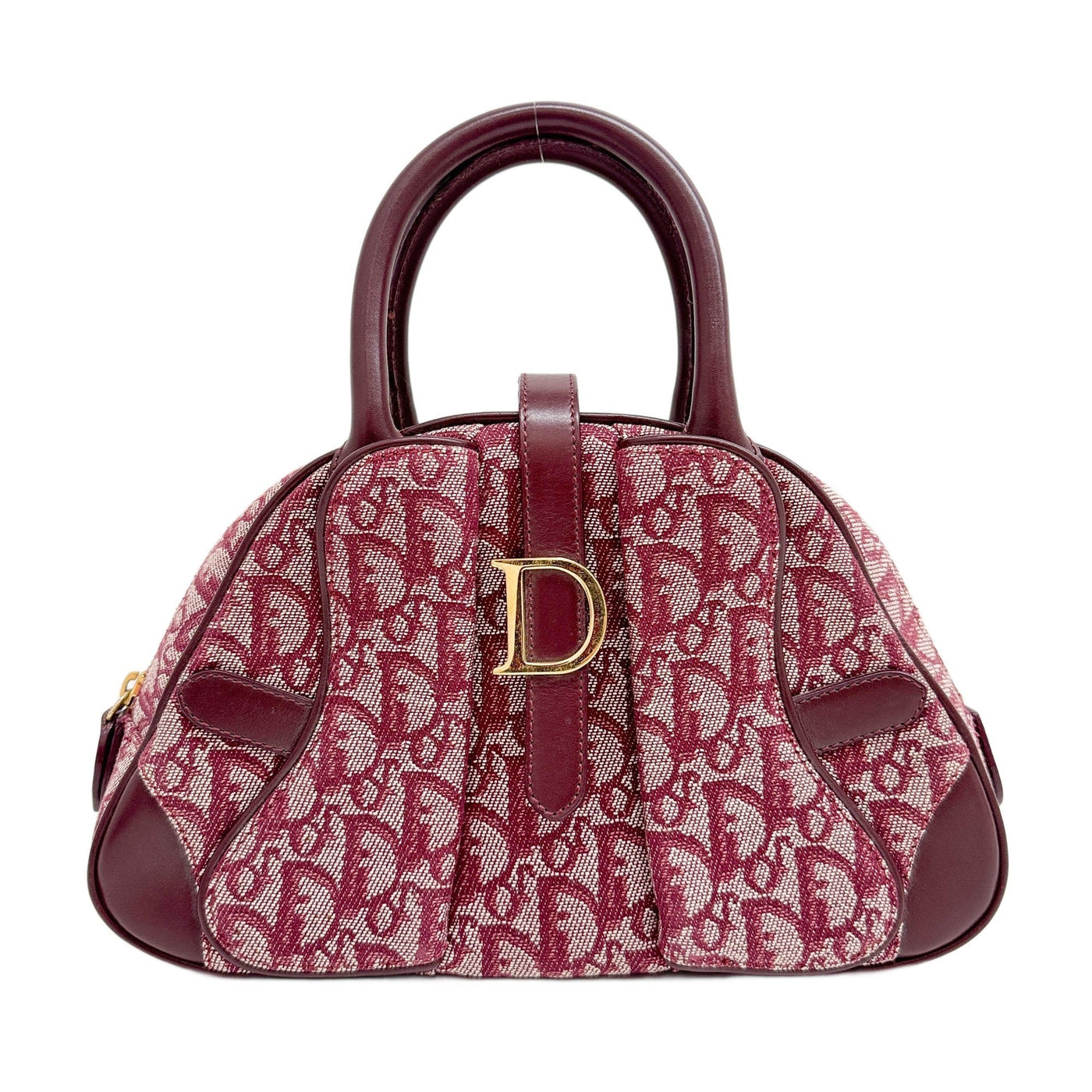 Mini Saddle Bowler Bordeaux Trotter Canvas Hand Bag