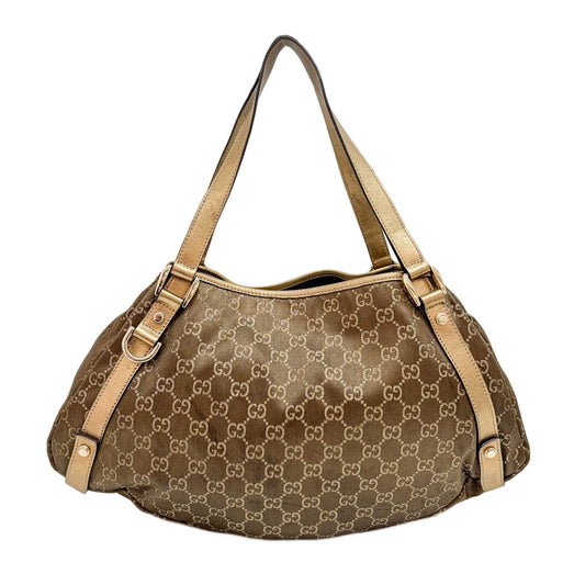 Abbey Brown & Gold GG Canvas Shoulder Bag