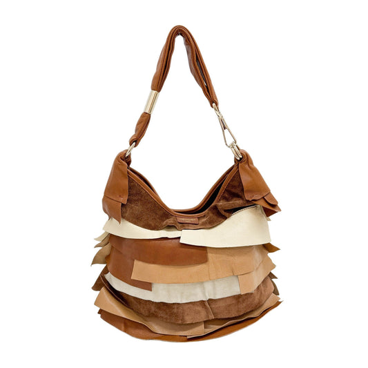Saint Tropez Brown Leather & Suede Shoulder Bag