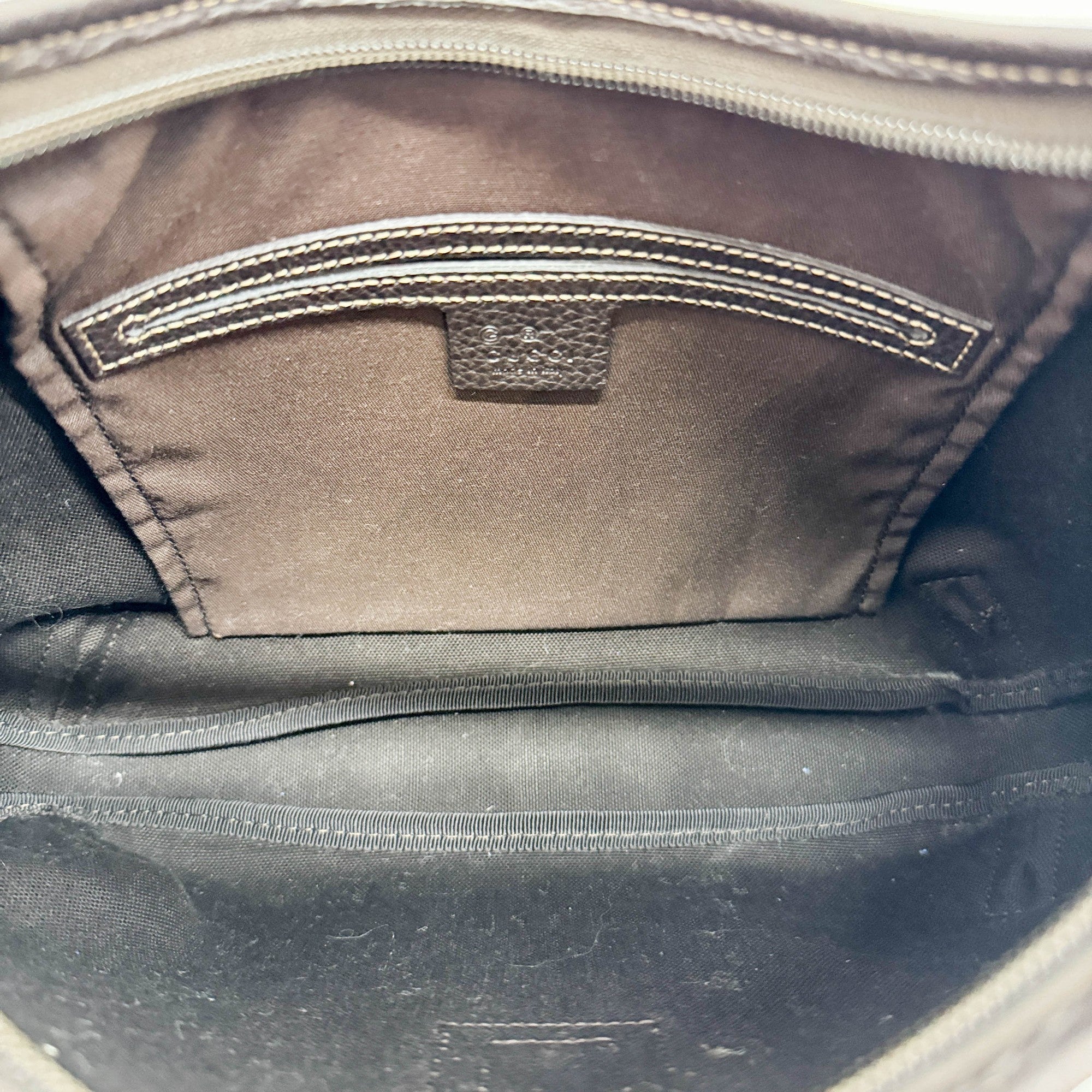 Abbey Brown GG Canvas Crystal Shoulder Bag