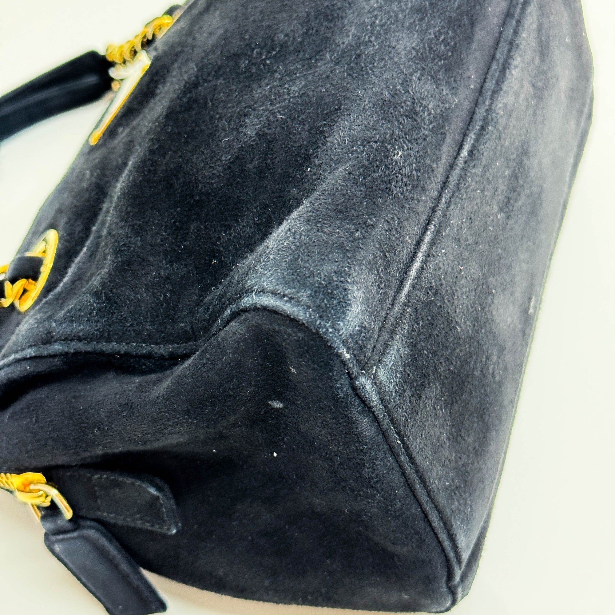 Black Suede Hand Bag