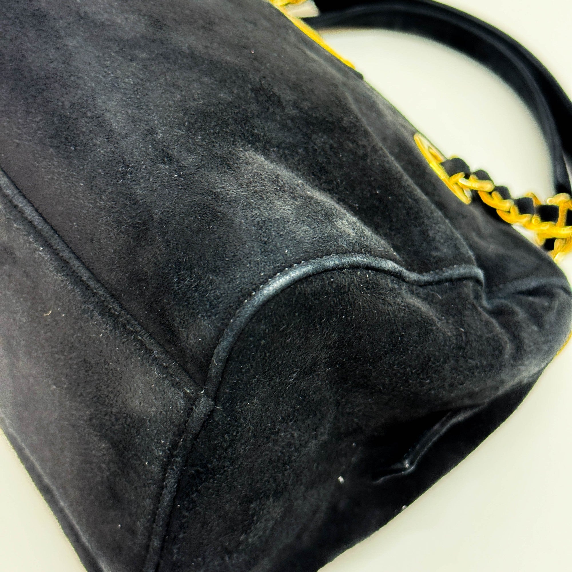 Black Suede Hand Bag