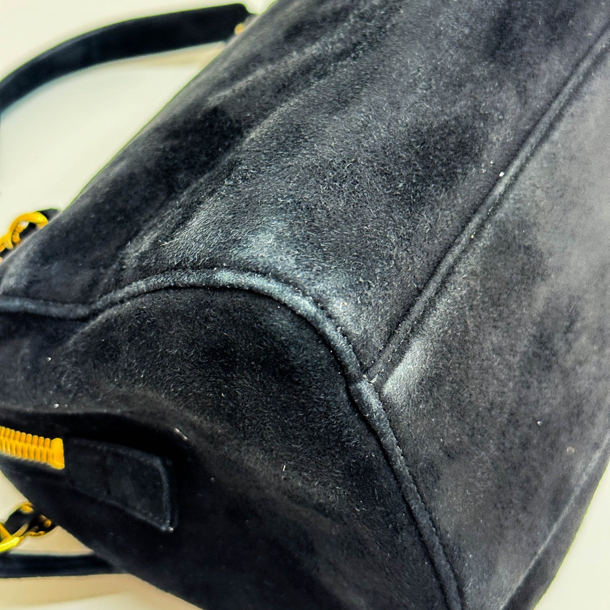 Black Suede Hand Bag