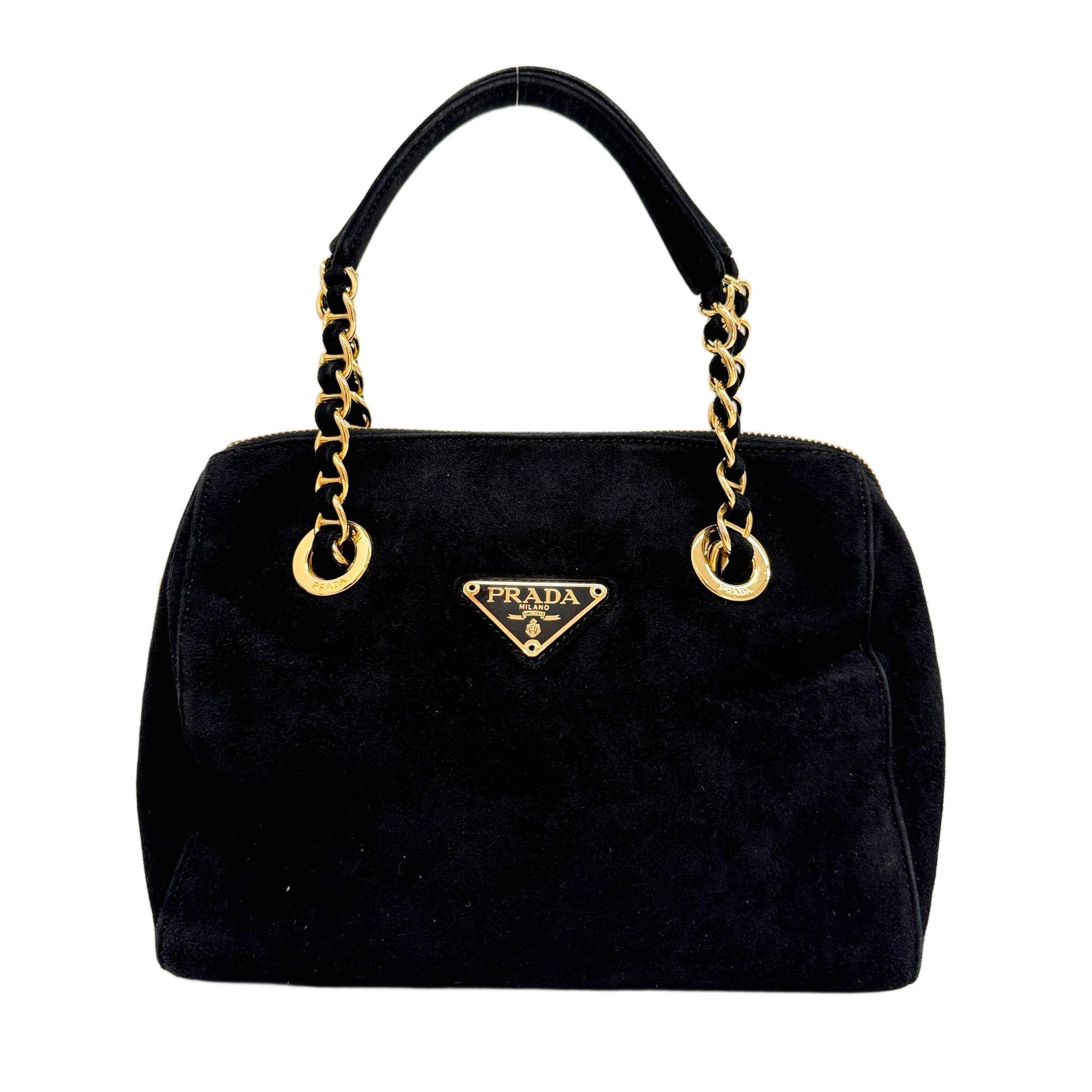 Black Suede Hand Bag
