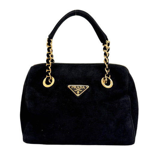 Black Suede Hand Bag