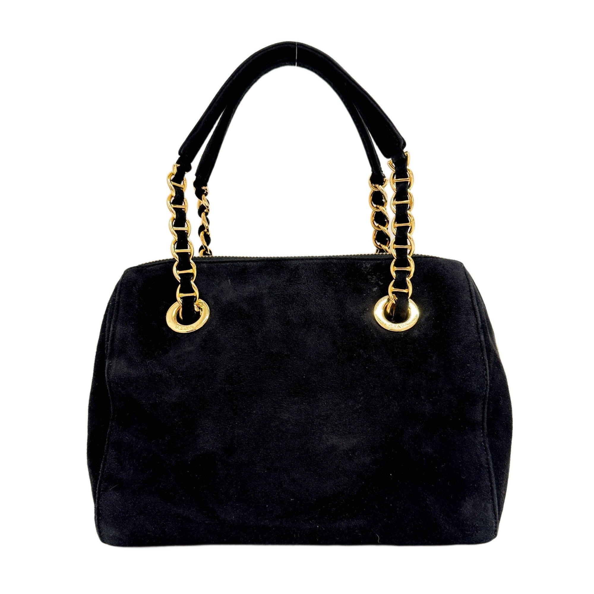 Black Suede Hand Bag