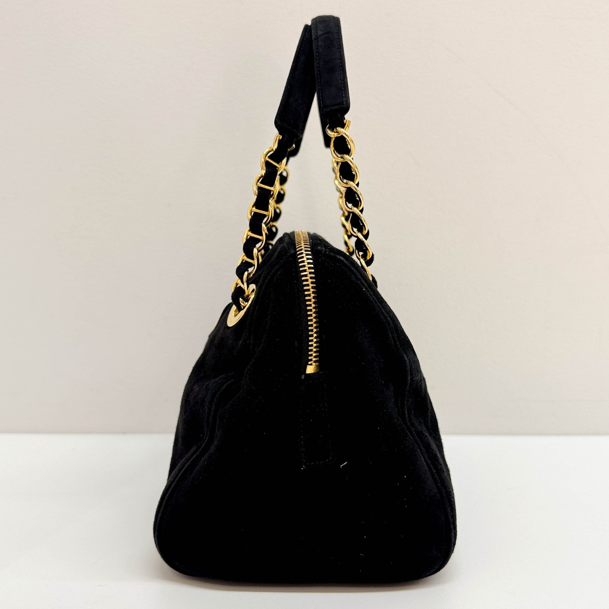 Black Suede Hand Bag