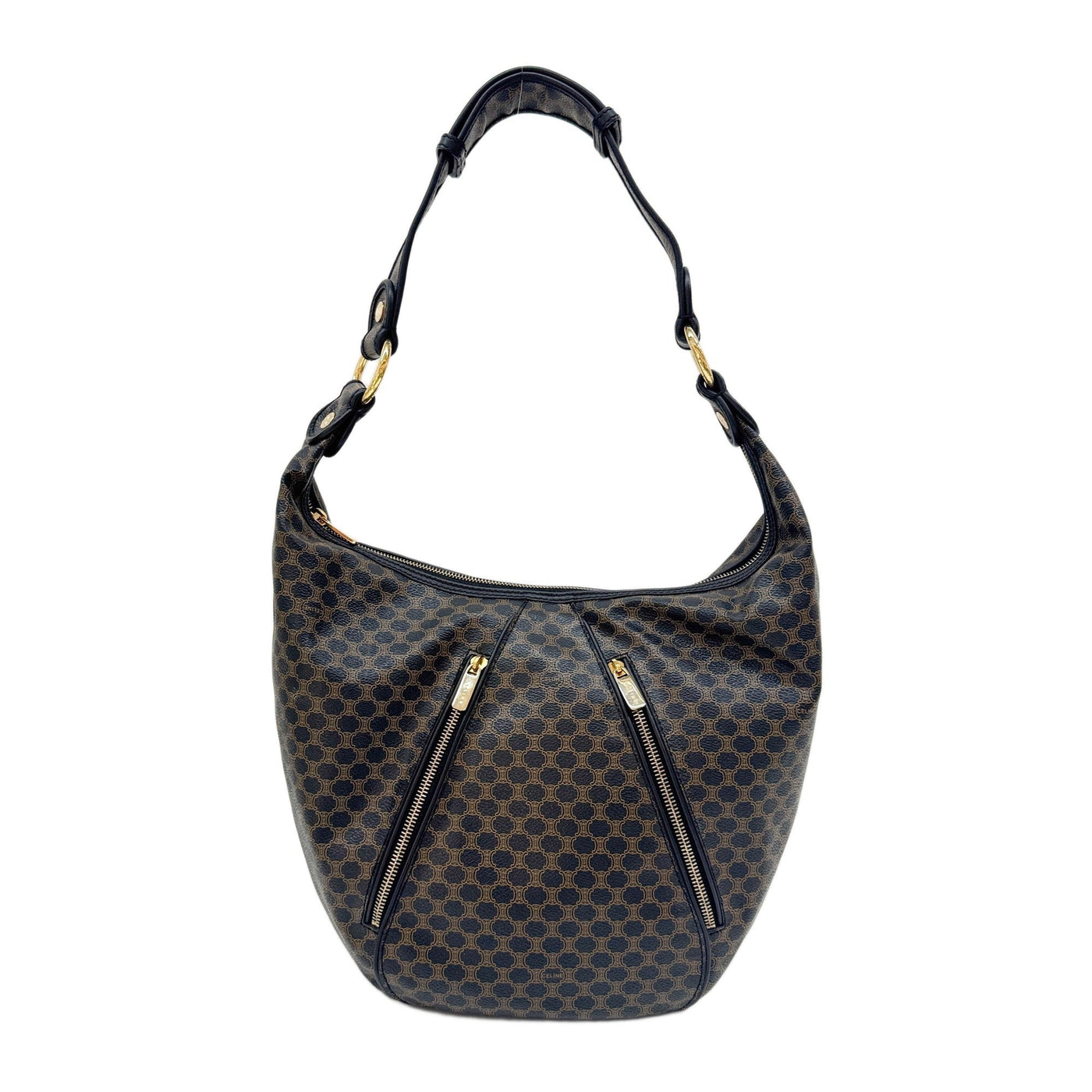 Black Macadam Leather Hobo Bag