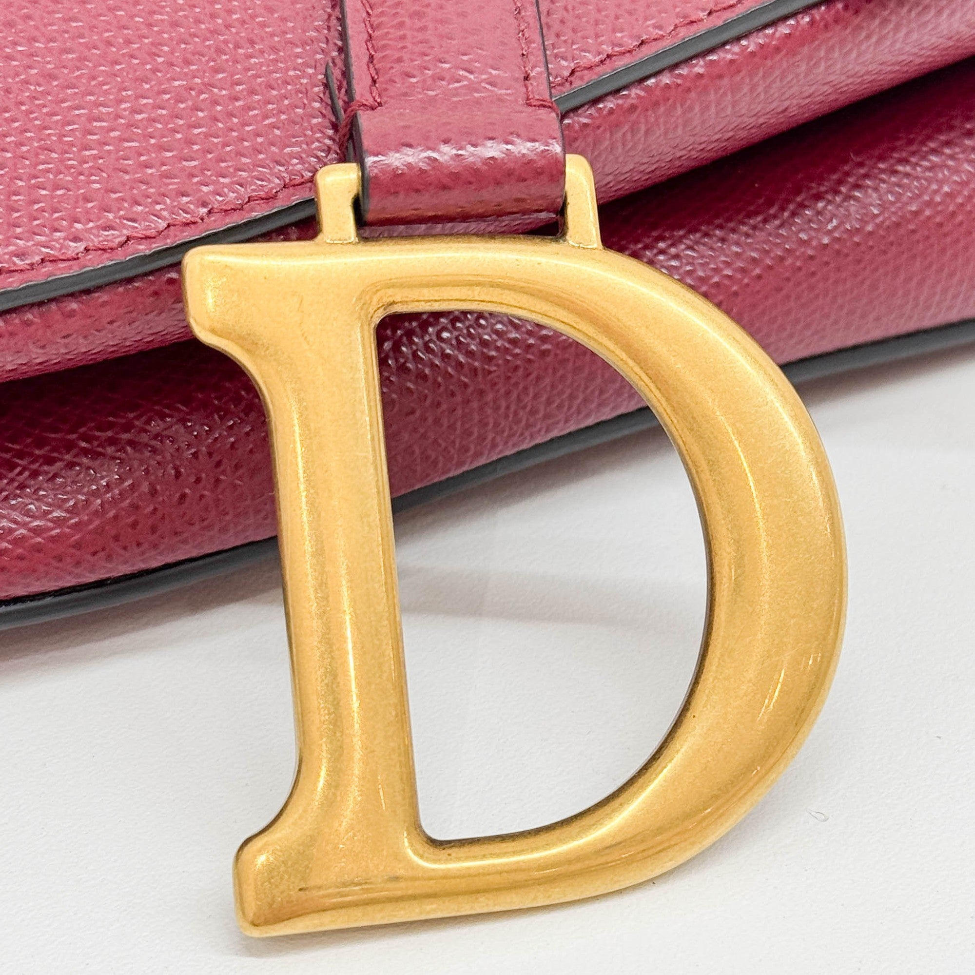 Saddle Maroon Leather Shoulder Bag