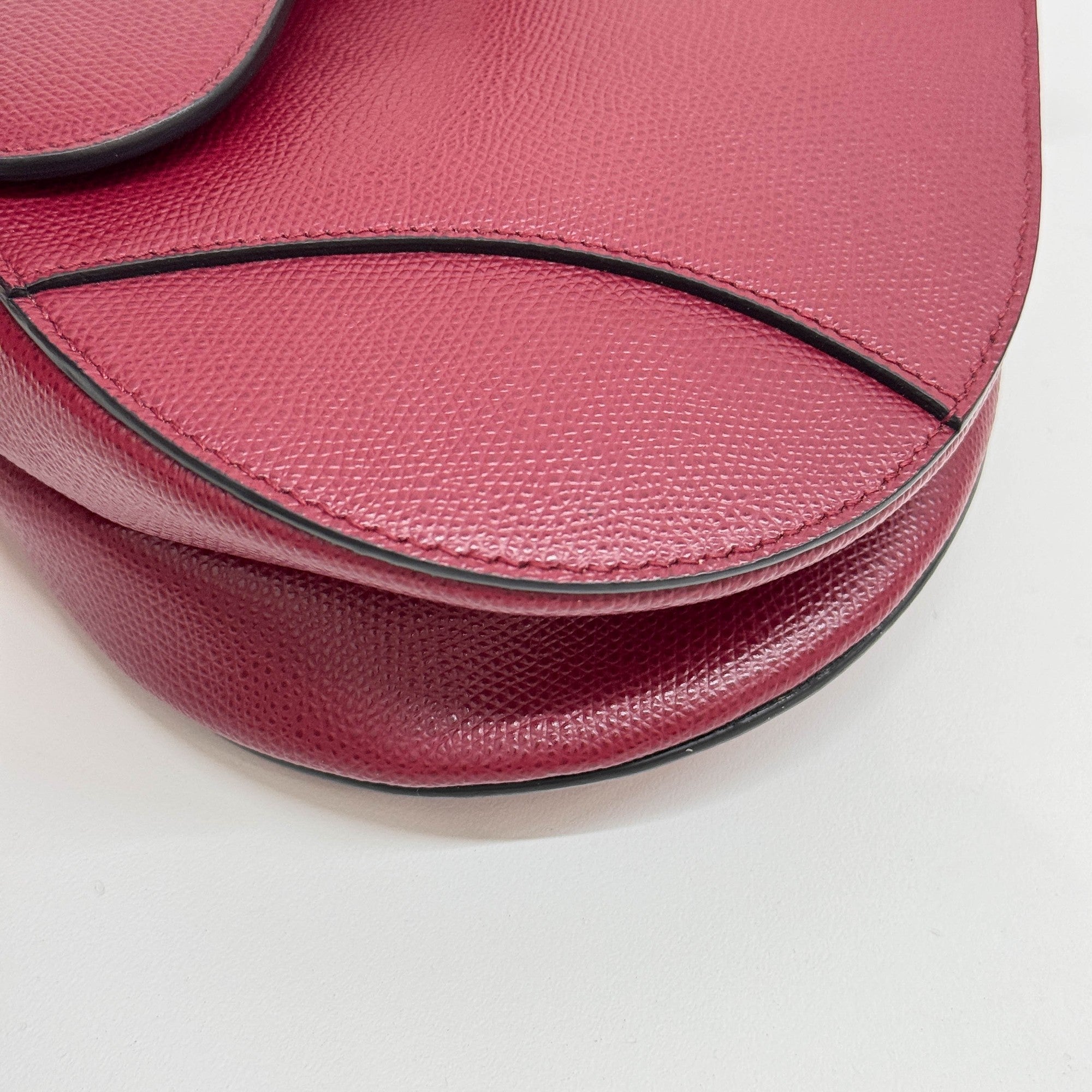 Saddle Maroon Leather Shoulder Bag