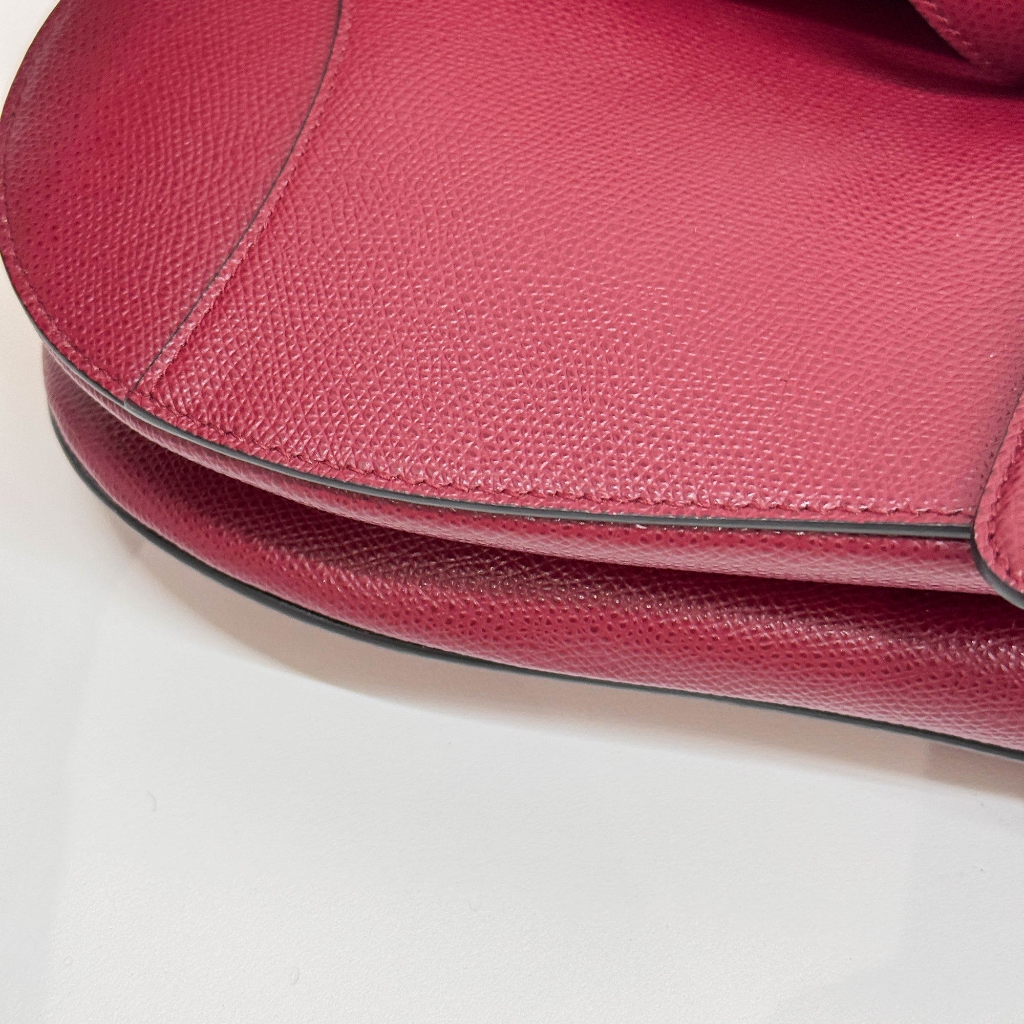 Saddle Maroon Leather Shoulder Bag