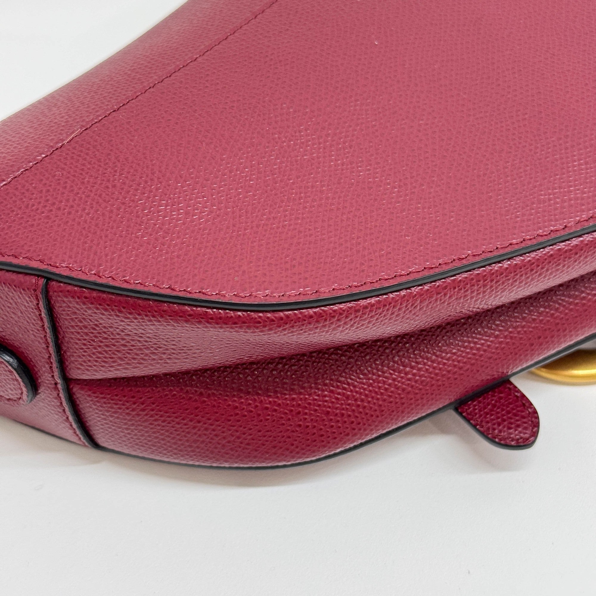 Saddle Maroon Leather Shoulder Bag
