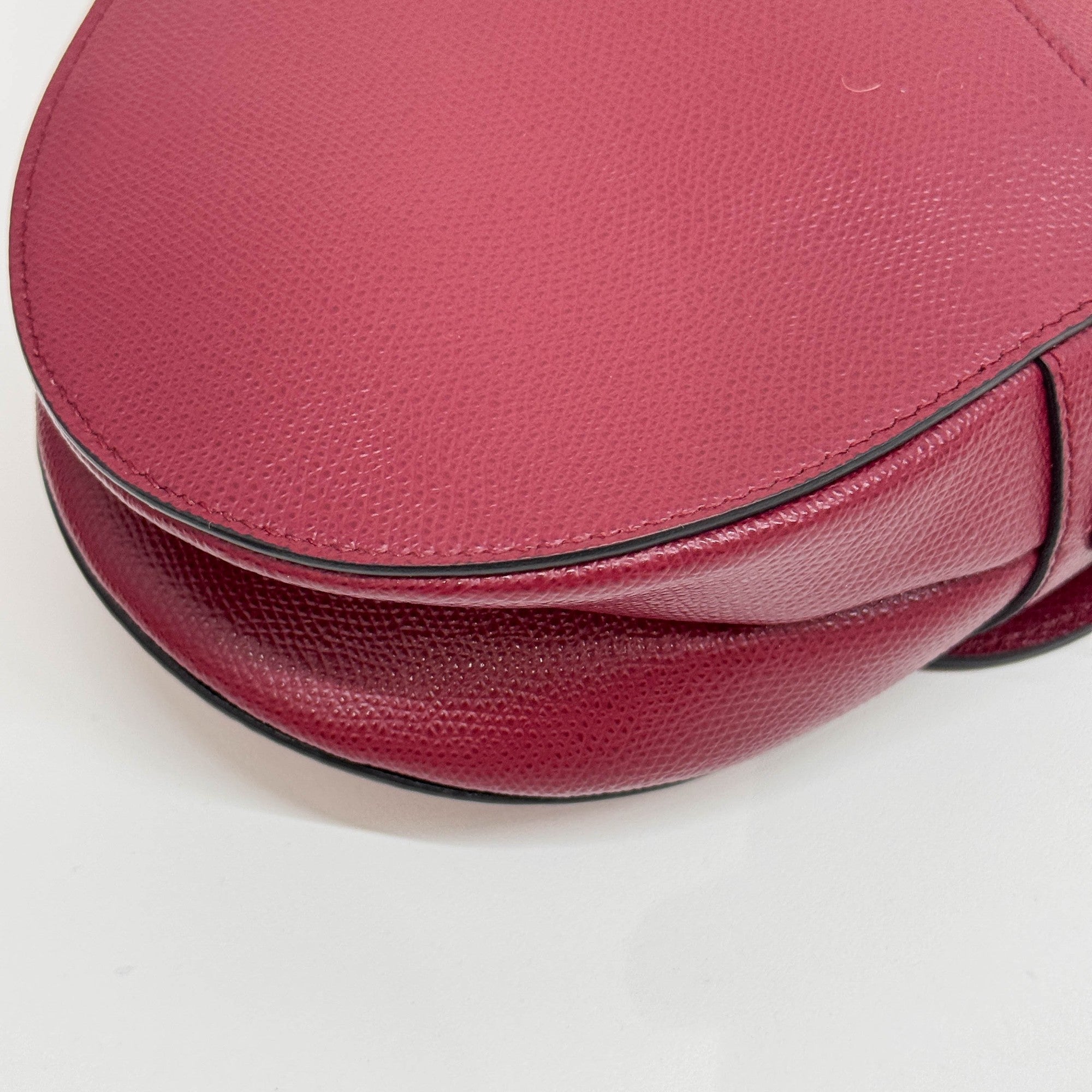 Saddle Maroon Leather Shoulder Bag