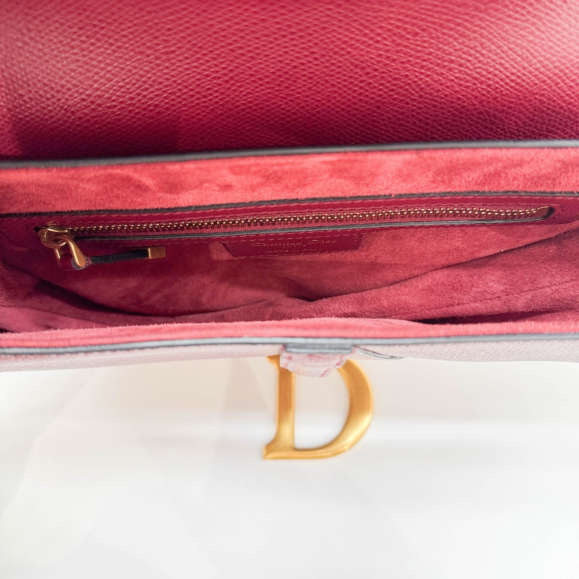 Saddle Maroon Leather Shoulder Bag