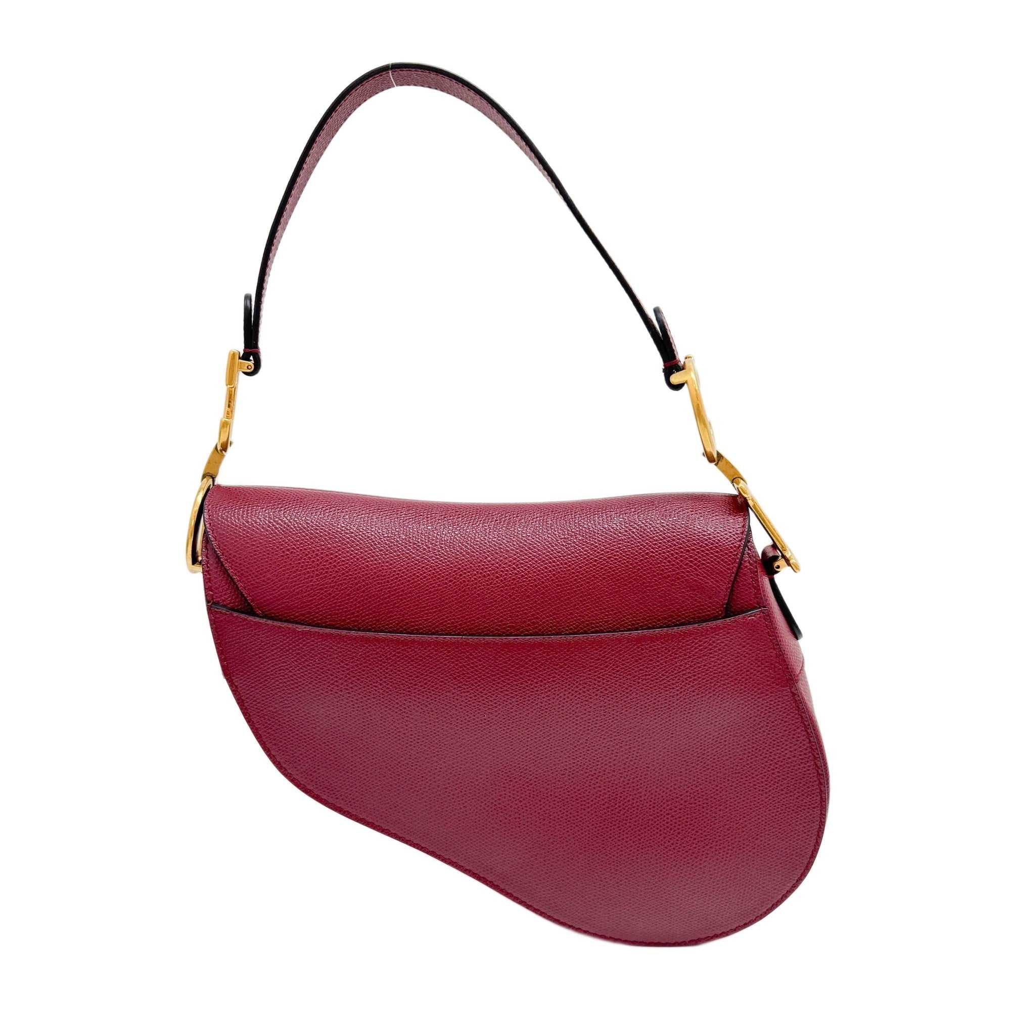 Saddle Maroon Leather Shoulder Bag