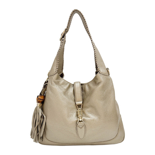 New Jackie Metallic Gold Leather Two Way Bag