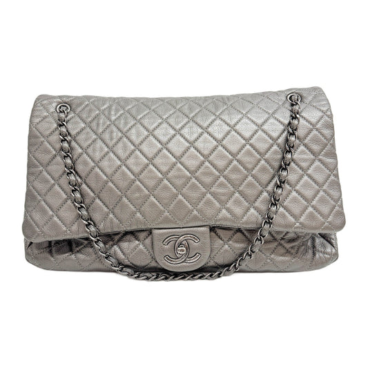 Classic Flap Jumbo Silver Chain Strap Shoulder Bag